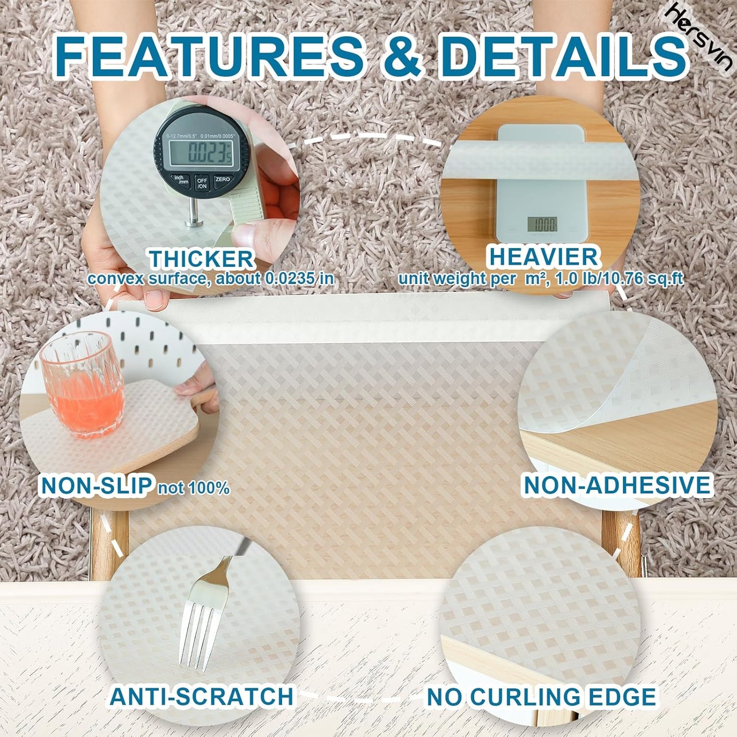 Shelf Liners 12 in x 20 ft EVA Drawer Mats, Non-Adhesive Cupboard Protector, Kitchen Cabinet Lining Fridge Liner (Clear Crossed Stripe, 30.5x610cm)