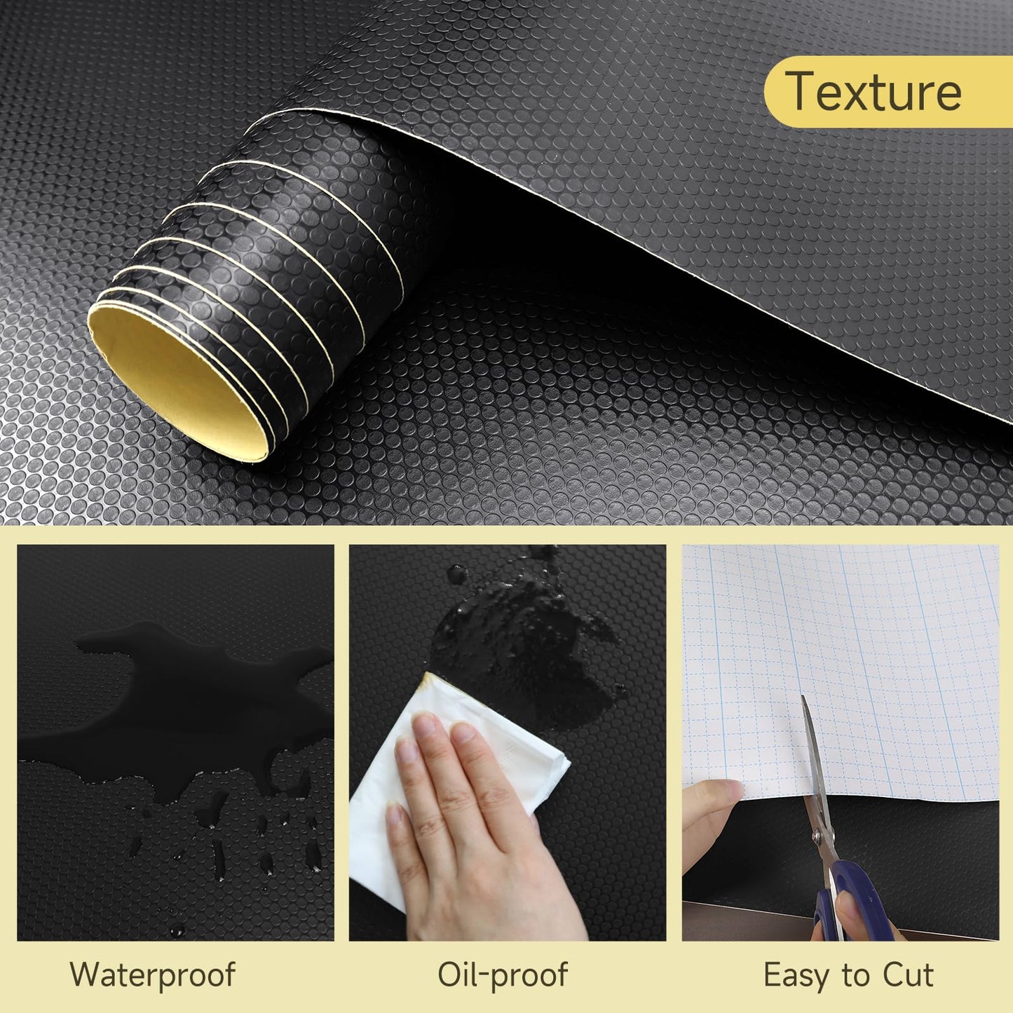 WochiTV Adhesive Shelf Liner 11.8 X 59 Inches Peel and Stick Kitchen Liner for Cabinets, Drawers