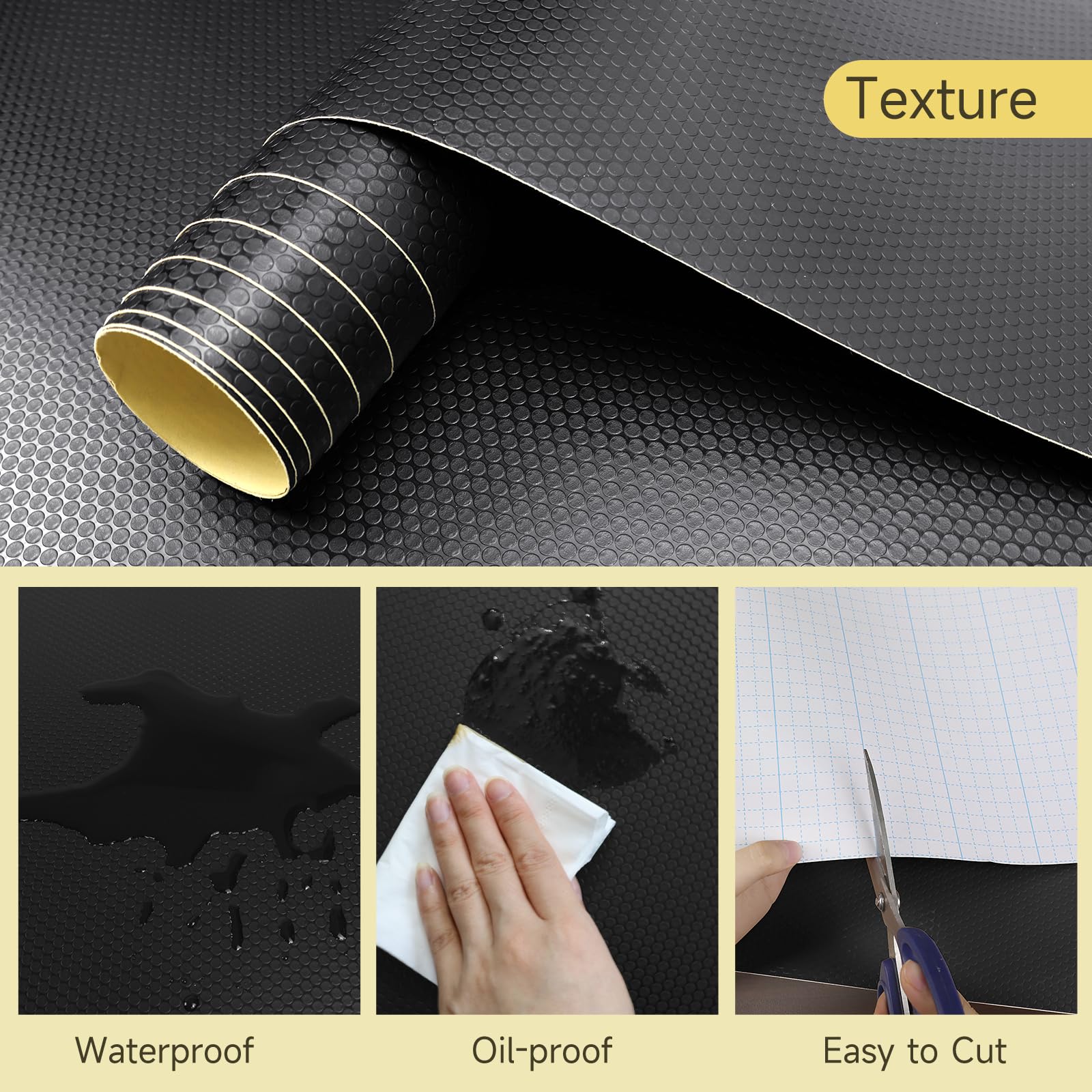 WochiTV Adhesive Shelf Liner 11.8 X 59 Inches Peel and Stick Kitchen Liner for Cabinets, Drawers