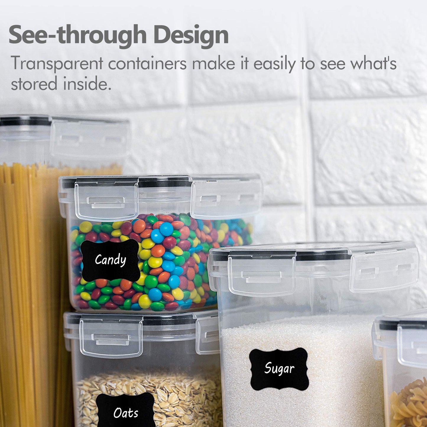 CHEFSTORY Airtight Food Storage Containers Set, 14 PCS Kitchen Storage Containers with Lids for