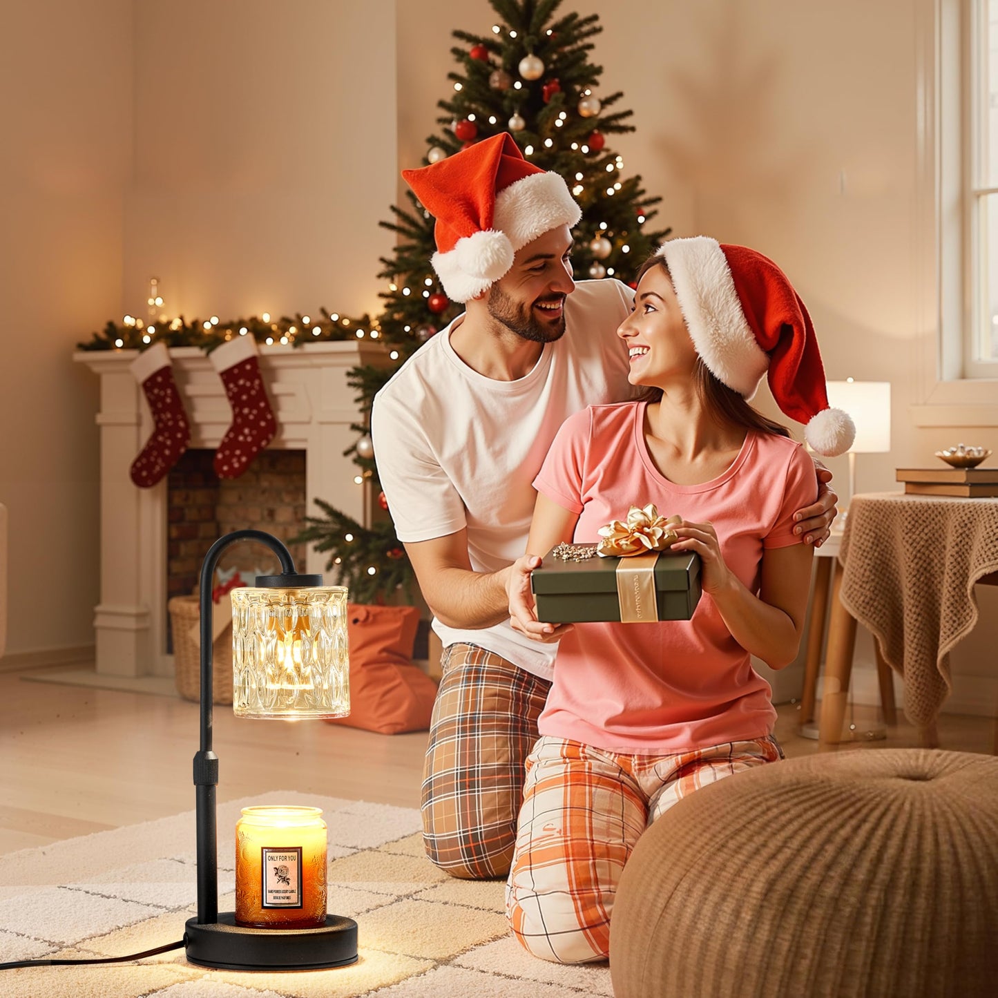 CASTLELIFE Dimmable Candle Warmer Lamp with Timer, Height Adjustable Candle Warmer for Jar Candles