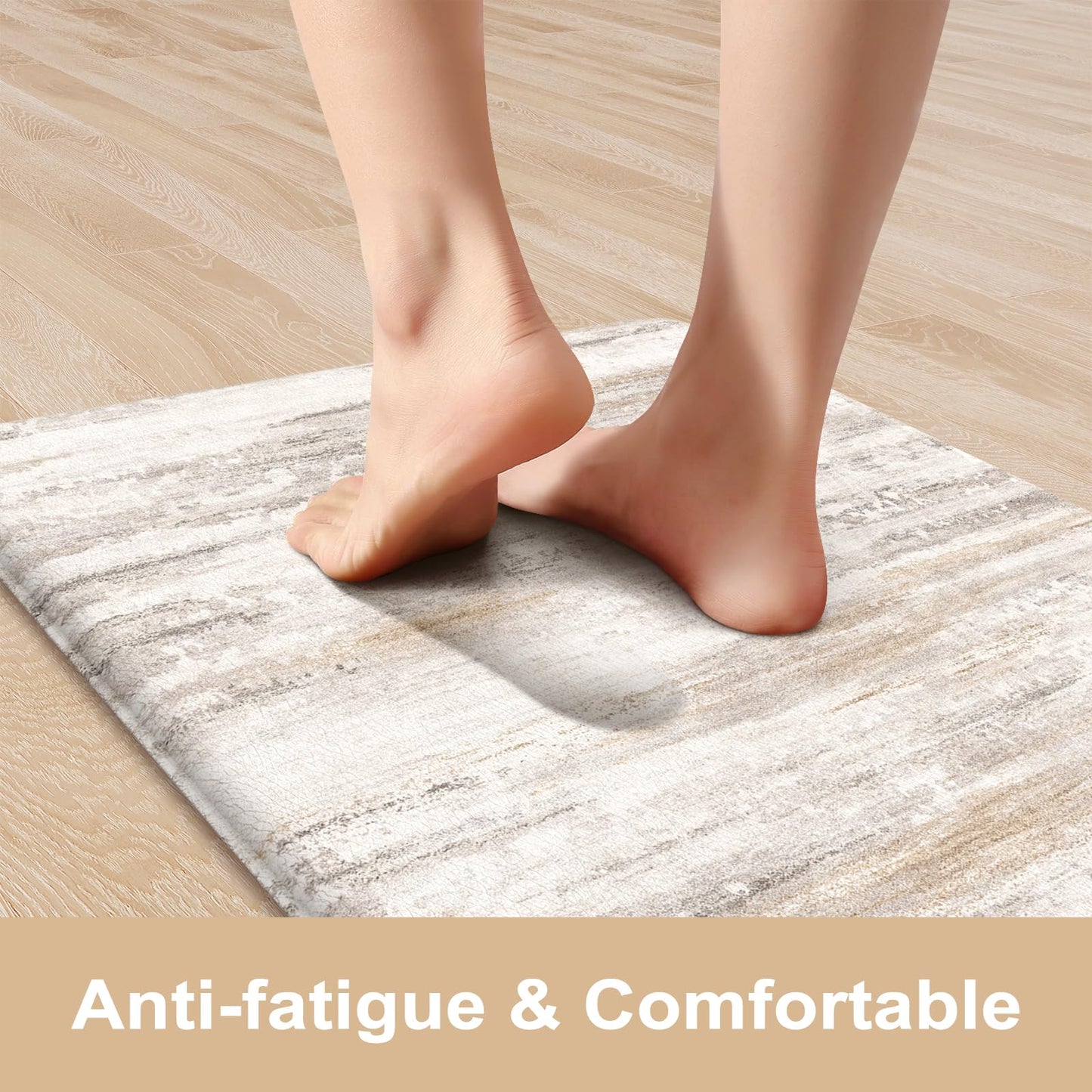 KIMODE Anti Fatigue Kitchen Mats for Floor 2 Piece, Abstract Kitchen Rugs