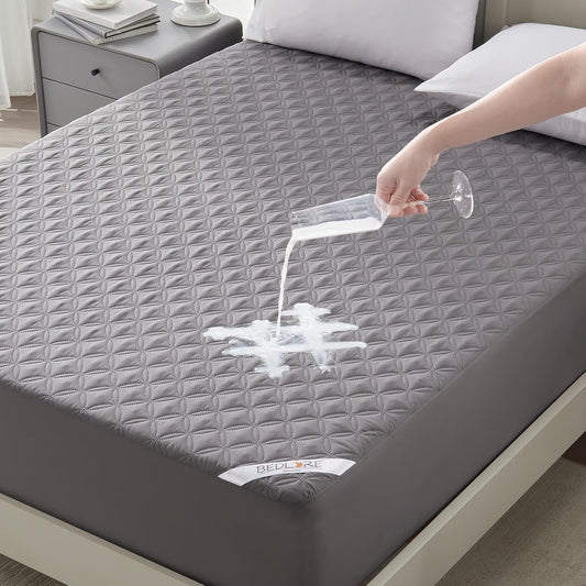 BEDLORE Waterproof Mattress Protector, Noiseless Full Size Mattress Pad with Deep Pocket Fitted Up