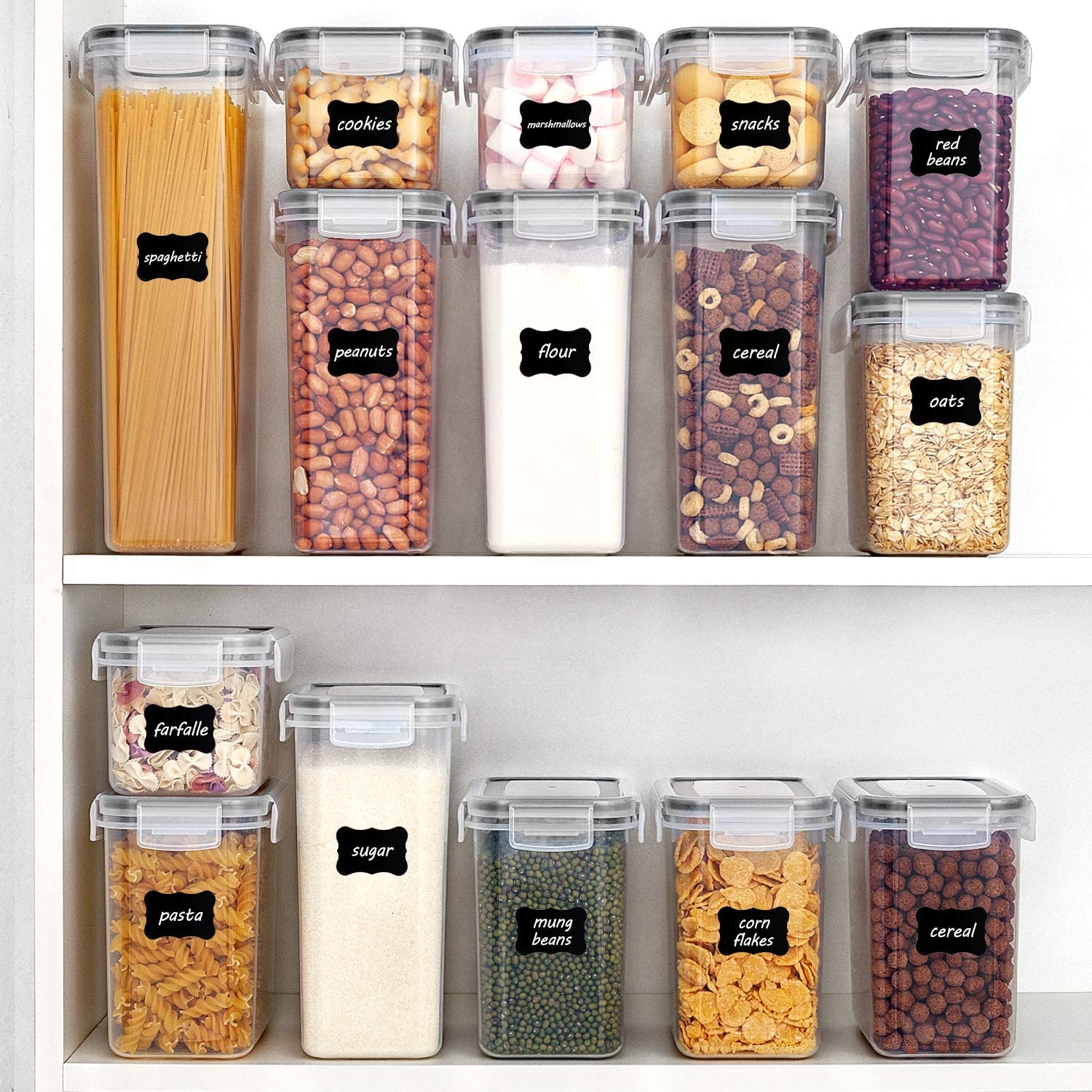 Vtopmart 32pcs Airtight Food Storage Containers Set, BPA Free Plastic Kitchen and Pantry