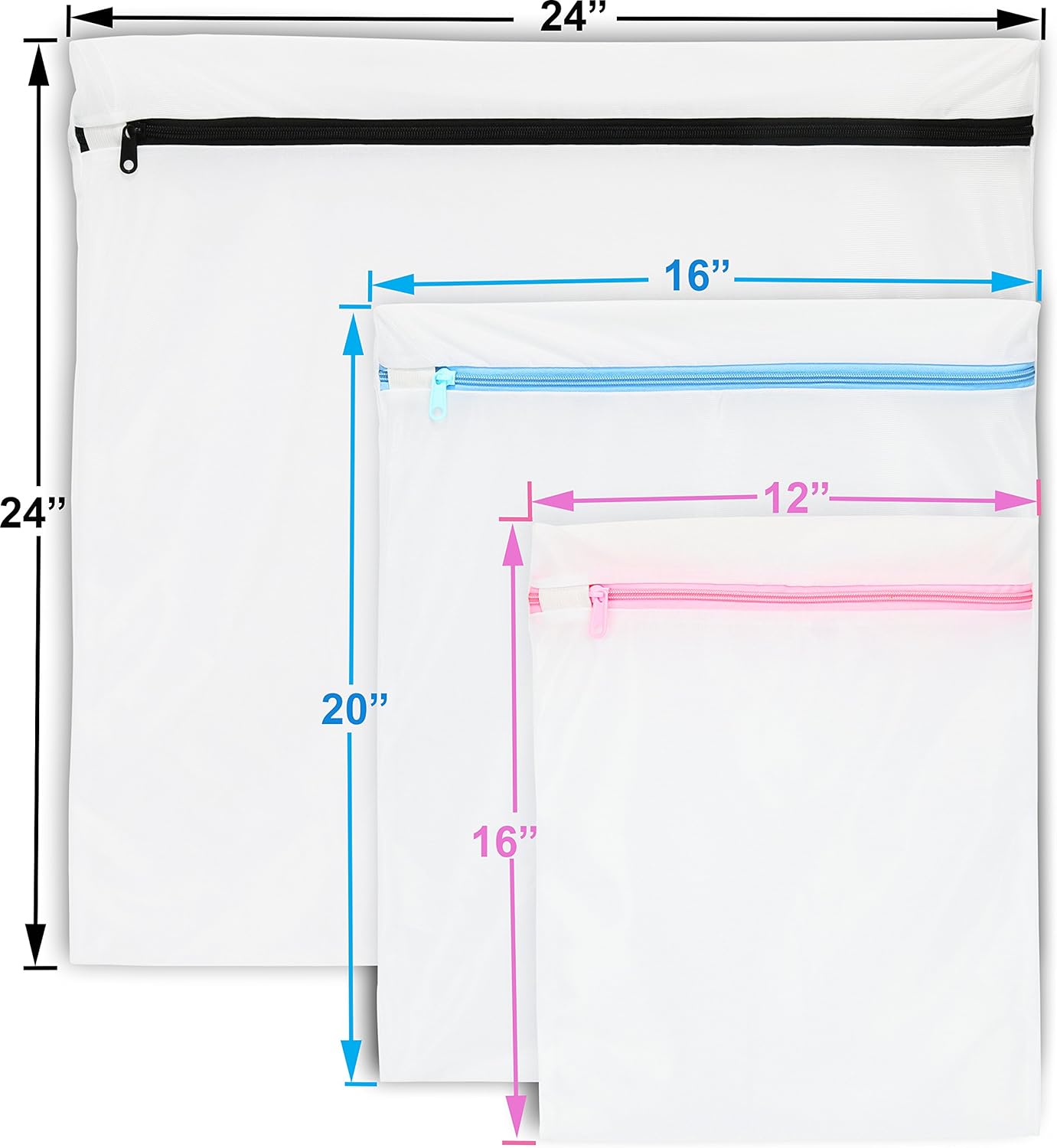 Simple Houseware Laundry Bra Lingerie Mesh Wash Bags (1 X-Large, 2 Large and 2 Medium) - 5 Pack