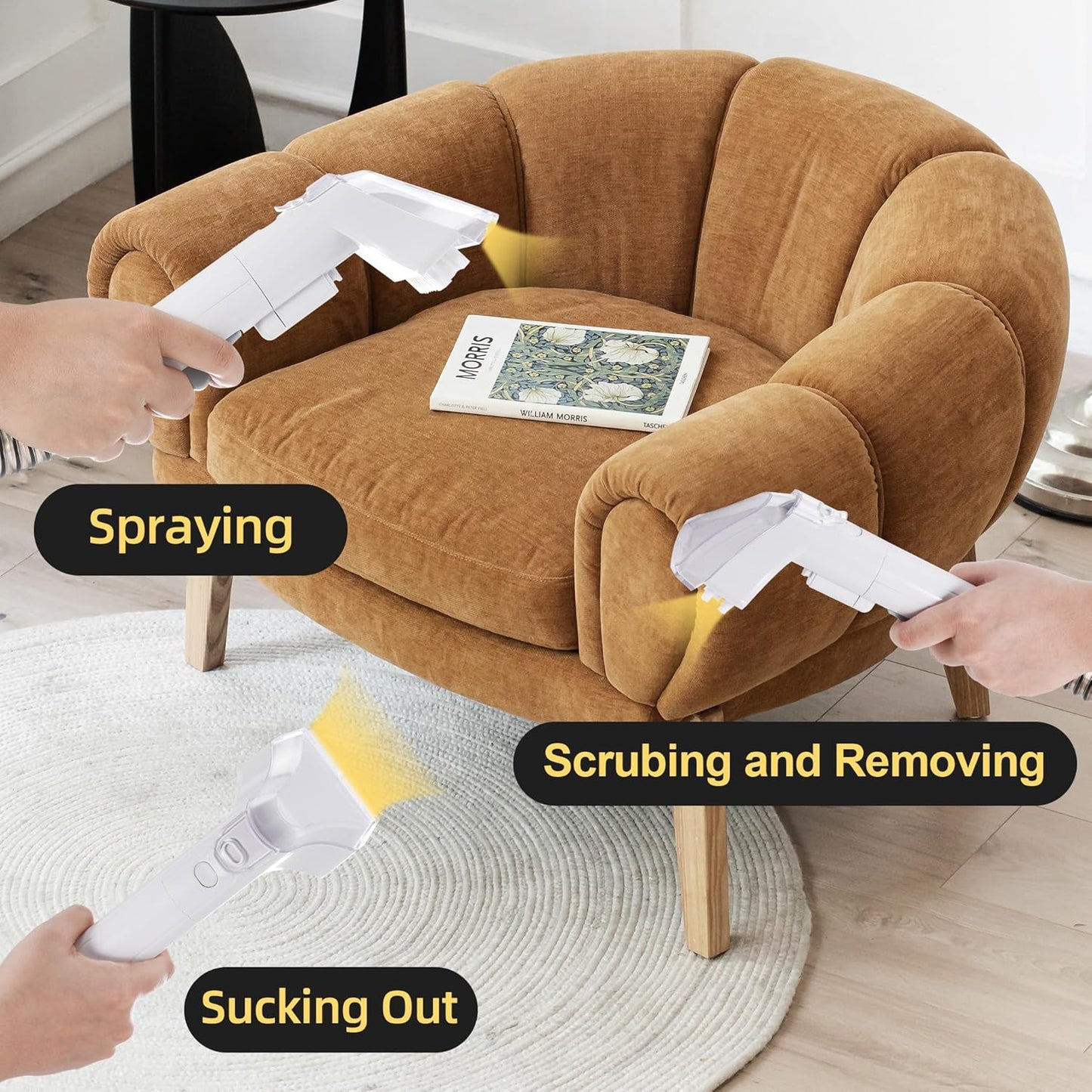 WECLEAN C1 Portable Extractor for Couch and Carpet Cleaner Upholstery Cleaner for Deep Cleaning