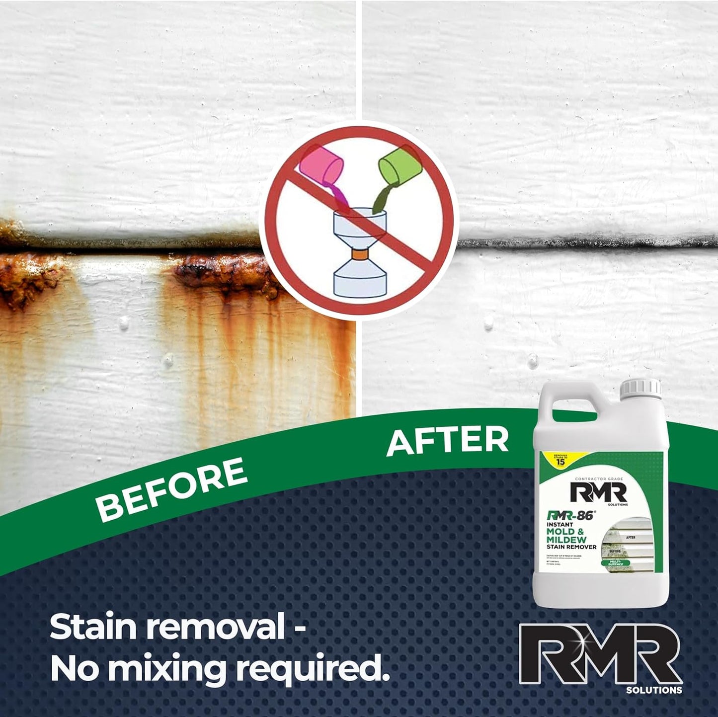 RMR-86 Instant Mold Stain and Mildew Stain Remover Spray - Scrub Free Formula, 2.5 Gallon (320 Fl Oz)