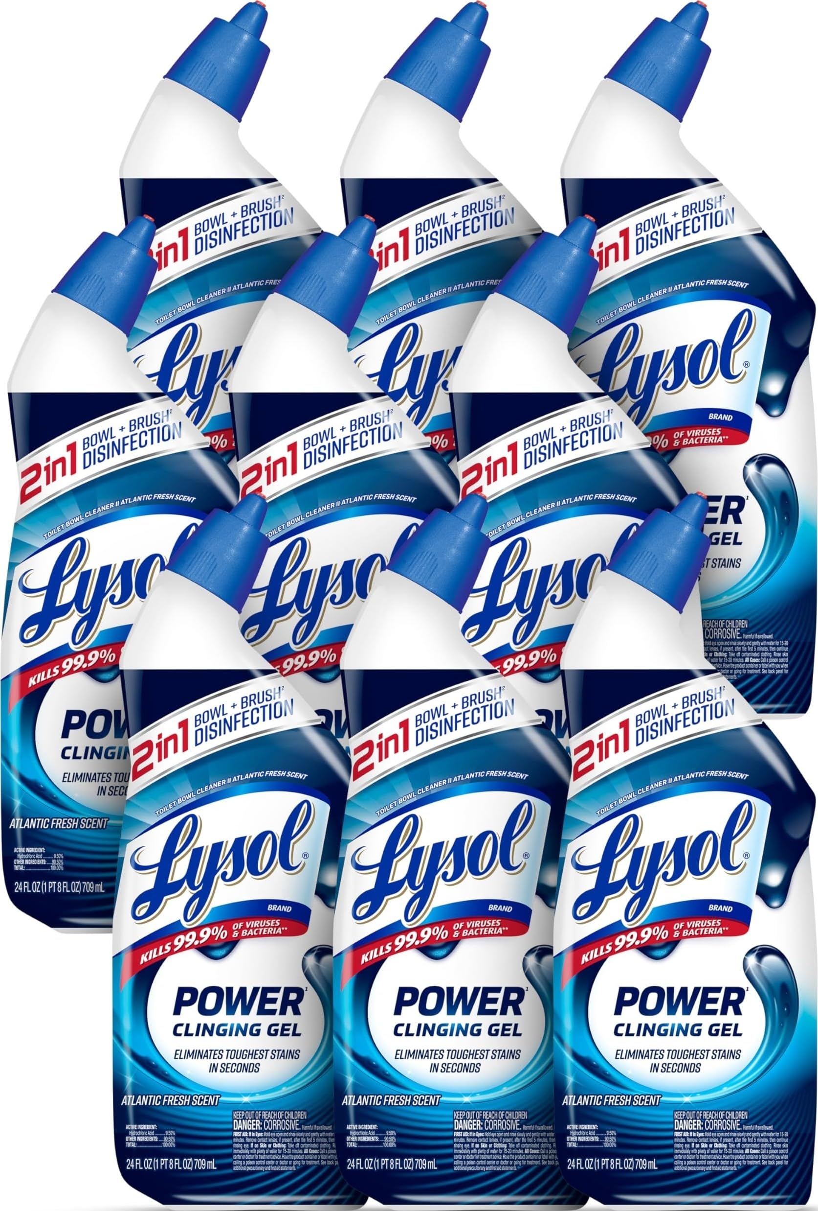 Lysol Toilet Bowl Cleaner, Max Strength Bathroom Cleaning Supplies, Toilet Bowl Cleaner Clinging