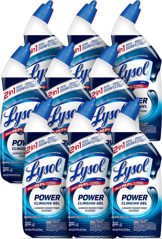 Lysol Toilet Bowl Cleaner, Max Strength Bathroom Cleaning Supplies, Toilet Bowl Cleaner Clinging