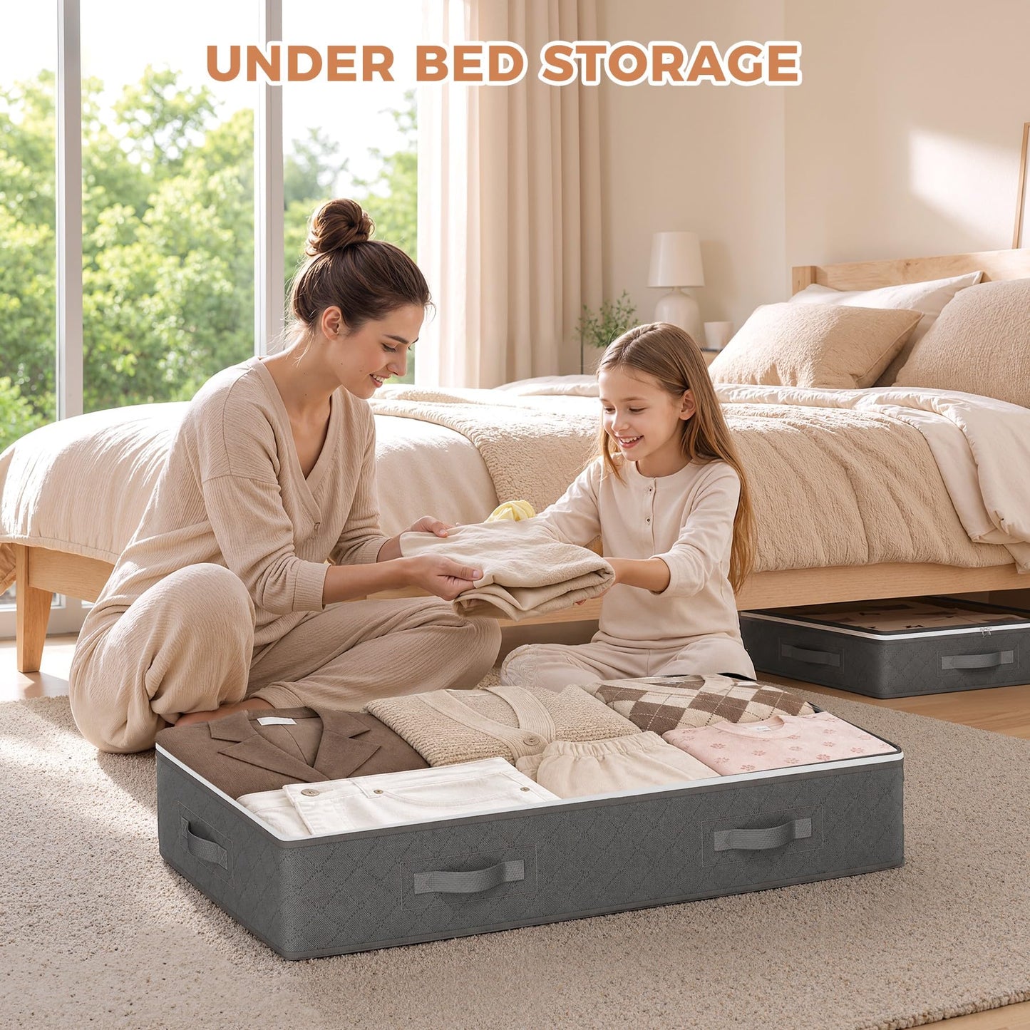 Budding Joy Under Bed Storage Containers, Storage Bins with Clear Lids