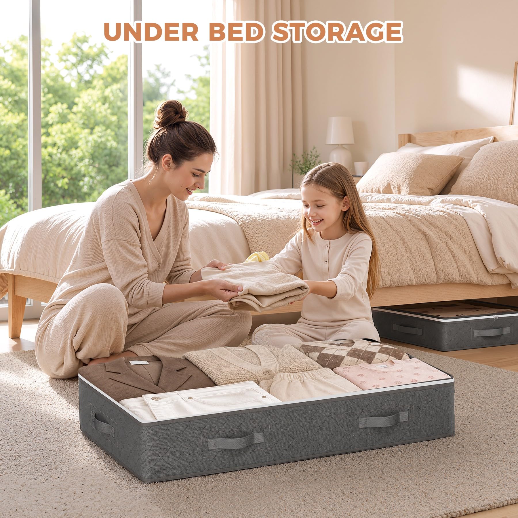 Budding Joy Under Bed Storage Containers, Storage Bins with Clear Lids