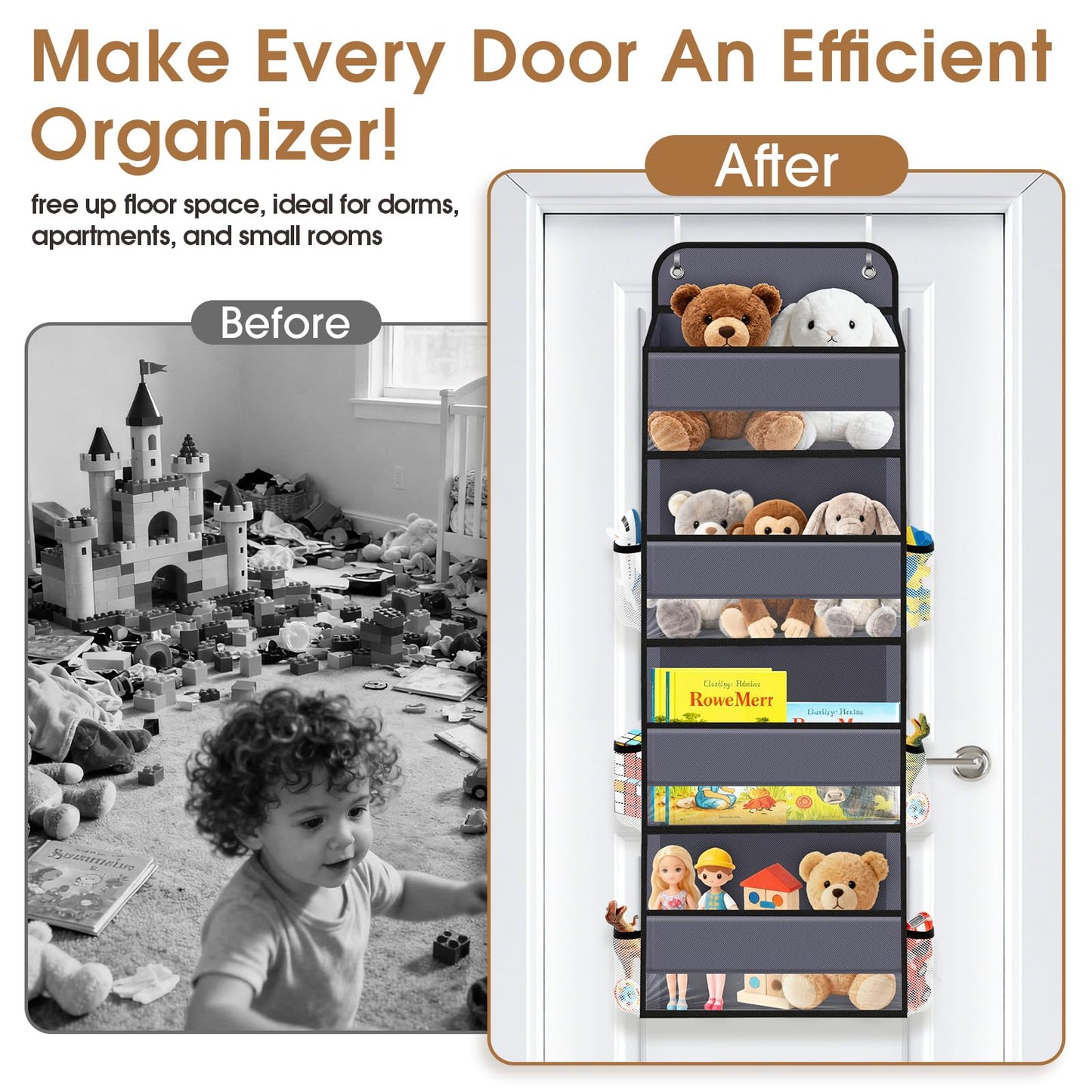 Over The Door Organizer Storage behind Door Hanging Organizer for Nursery