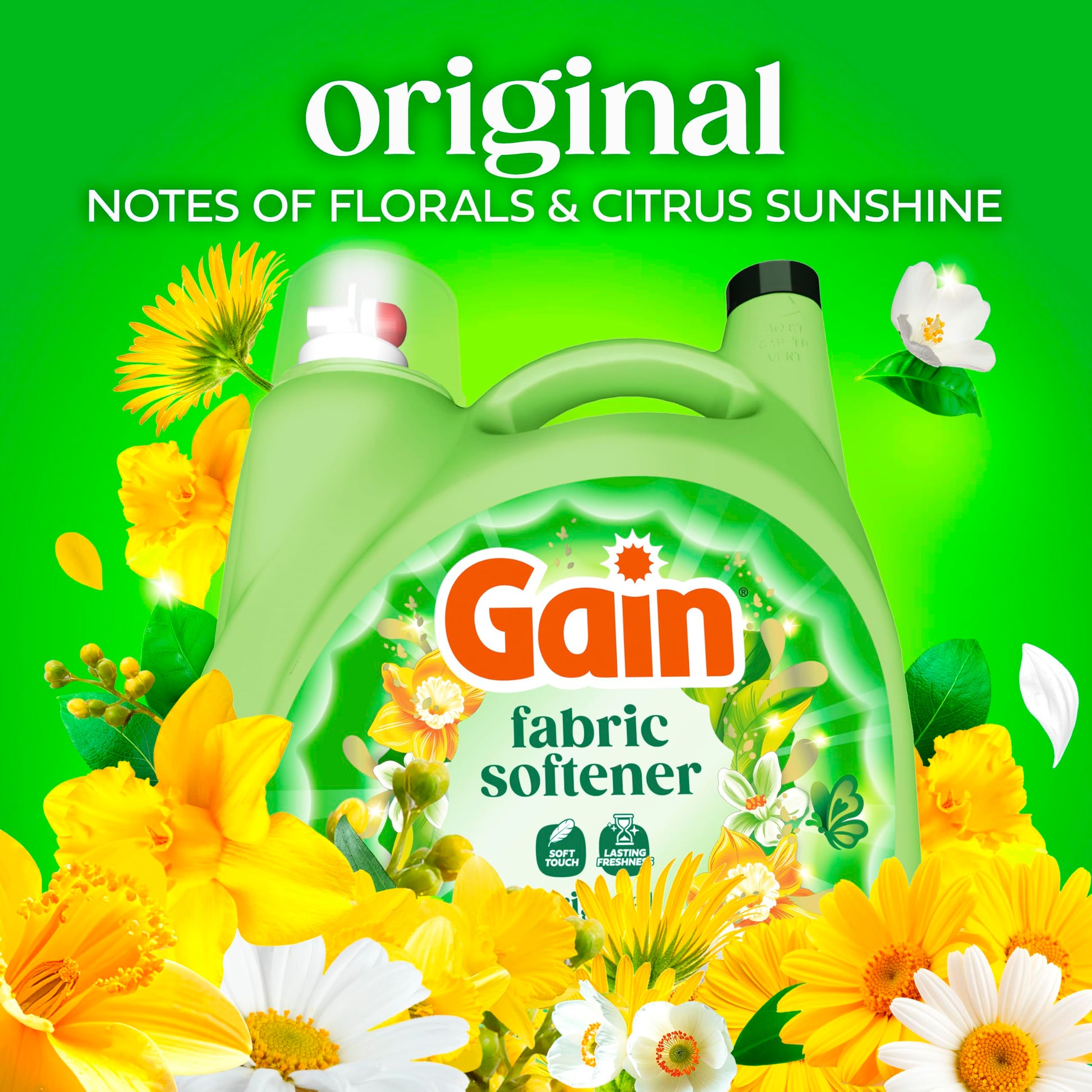 Gain, Liquid Laundry Fabric Softener, Laundry Conditioner, Long Lasting Scent, Softens, Freshness