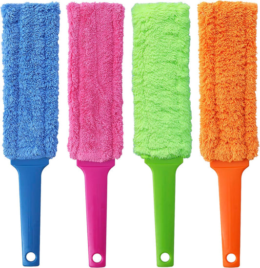 4 Pack 15 inch Reuseable Microfiber Feather Duster, Blind Duster, Gap Duster, Removable and