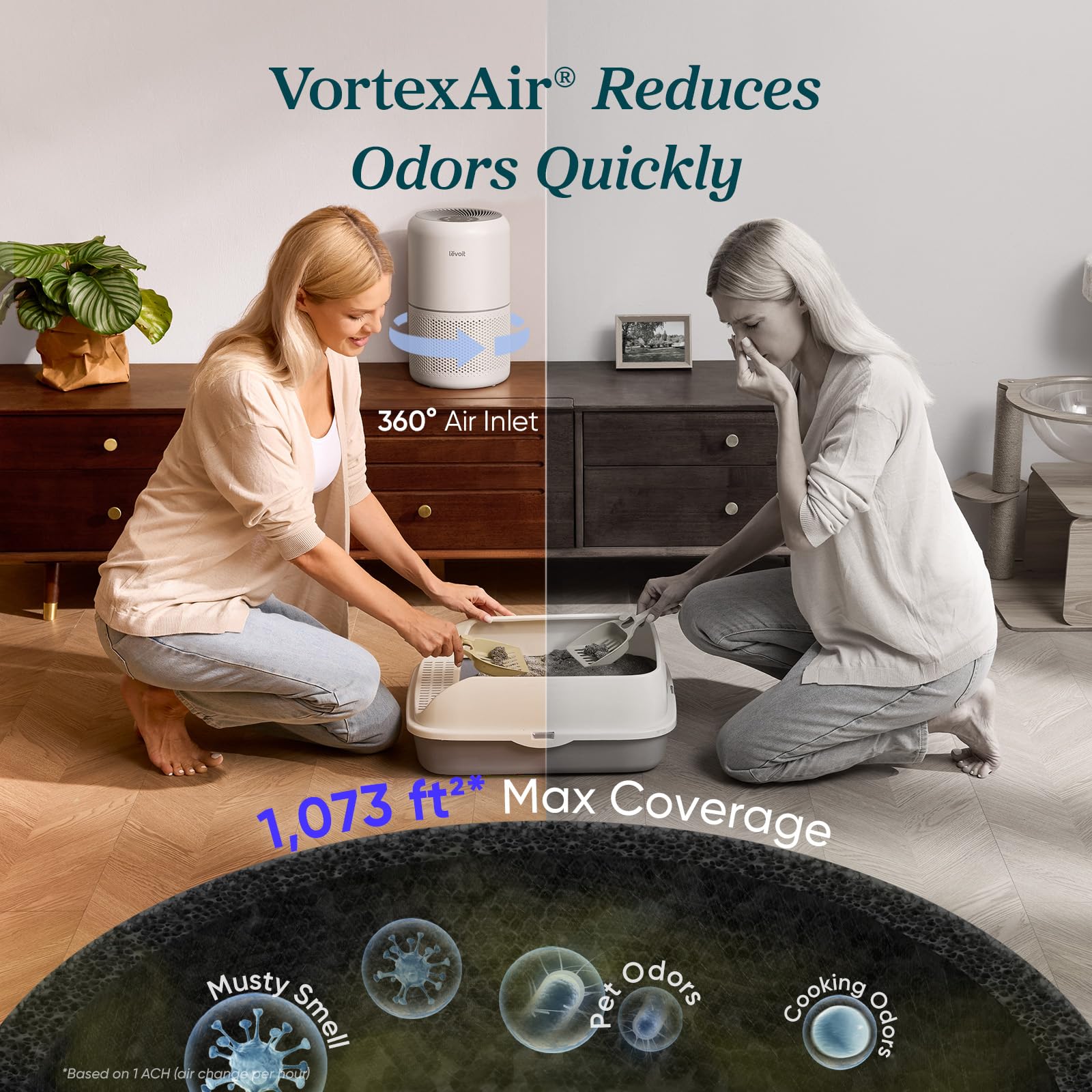 LEVOIT Air Purifier for Home Allergies and Pets Hair Smokers in Bedroom, H13 True HEPA Filter, 24db