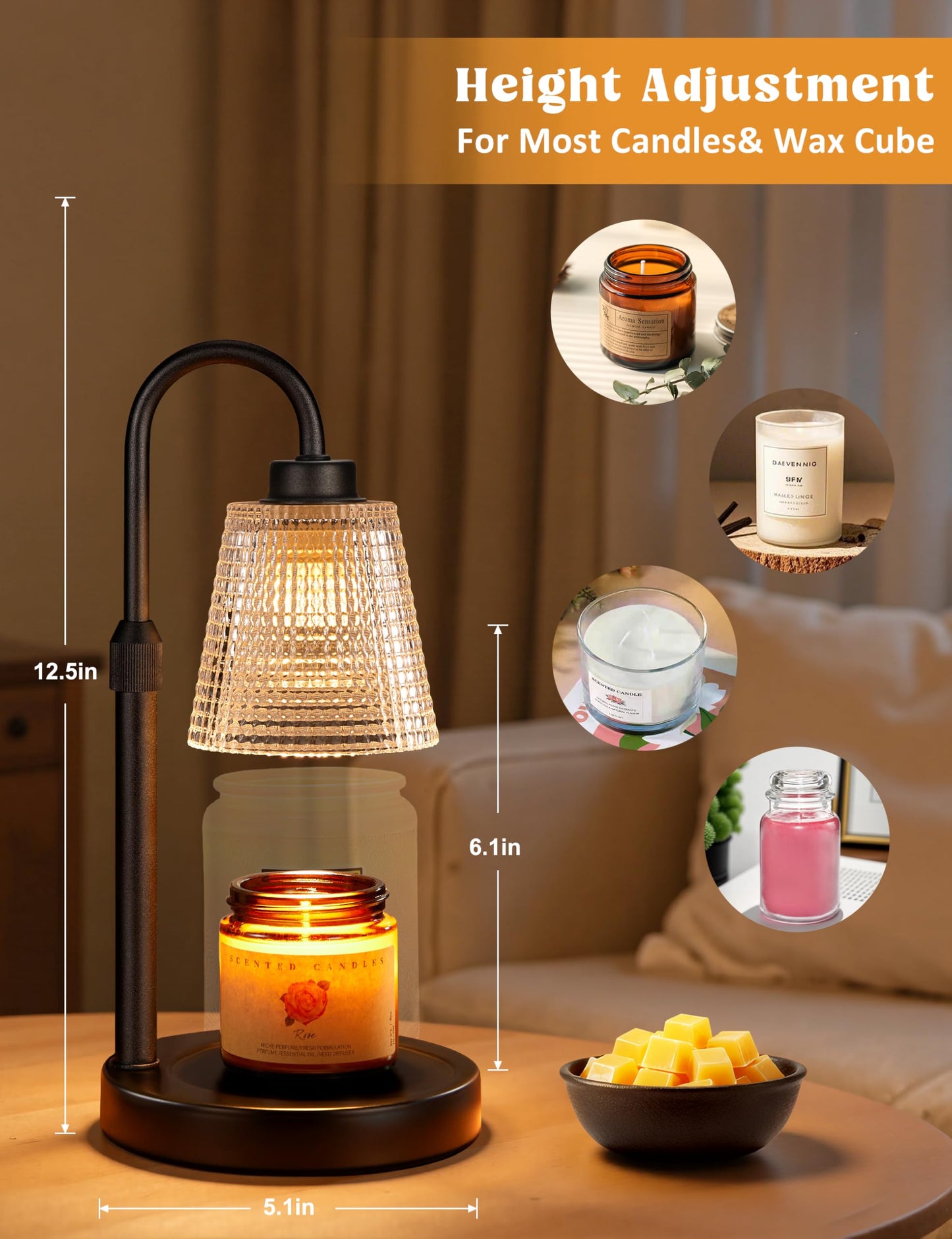 Innqoo Candle Warmer Lamp with Timer Home Decor Birthday Gifts for Women