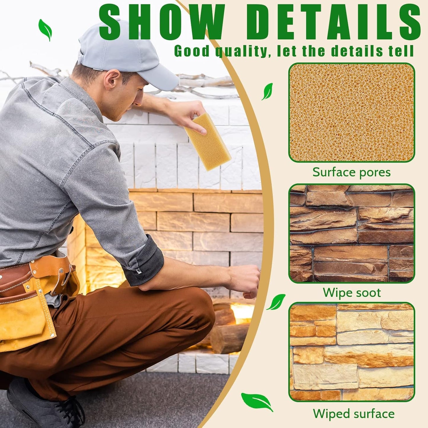 Tessco for you 6 Pcs Reusable Soot Eraser Sponge for Dry Cleaning - Effective Soot Remover for Pet Hair, Dust, and Dirt on Painted Walls, Books, and Car Interiors