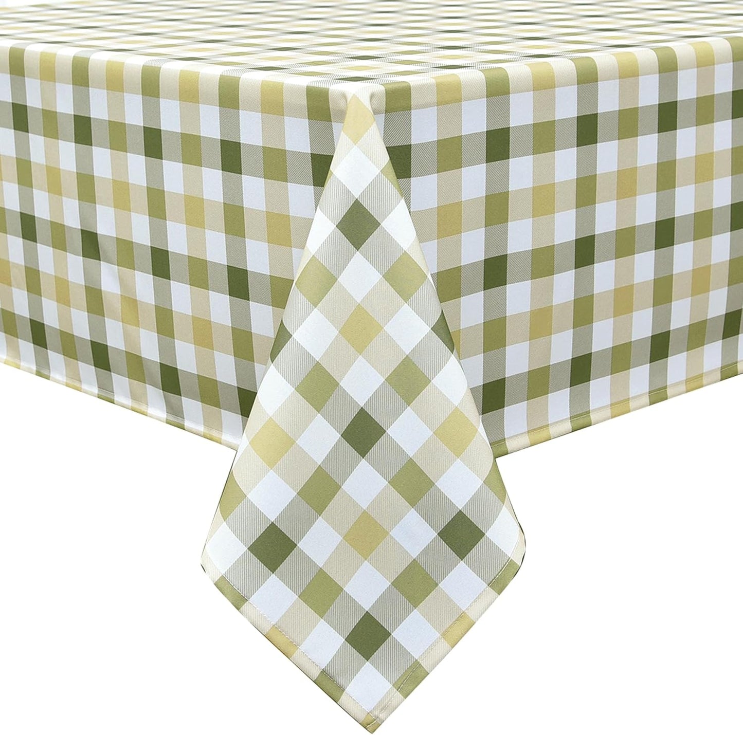Waterproof Checkered Tablecloth Fabric - Rectangle 58x84 Inch Classic Gingham Buffalo Plaid Table Cloth for Indoor/Outdoor Use - Washable Table Cover for Kitchen, BBQs, and Parties