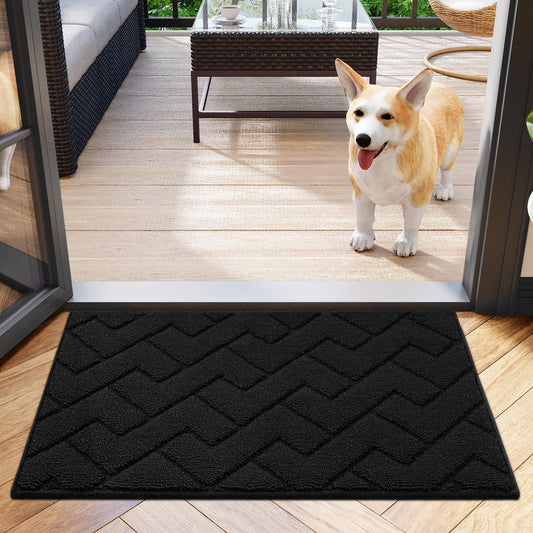 hicorfe Indoor Doormat,Welcome Door Mat TPR Backing Non Slip Mats 20"x31.5" Absorbent Resist Dirt