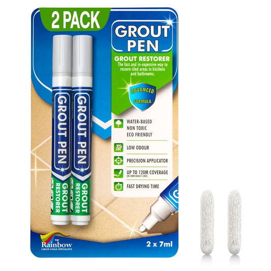 Grout Pen Light Grey Tile Paint Marker: Waterproof Grout Paint, Tile Grout Colorant and Sealer Pen