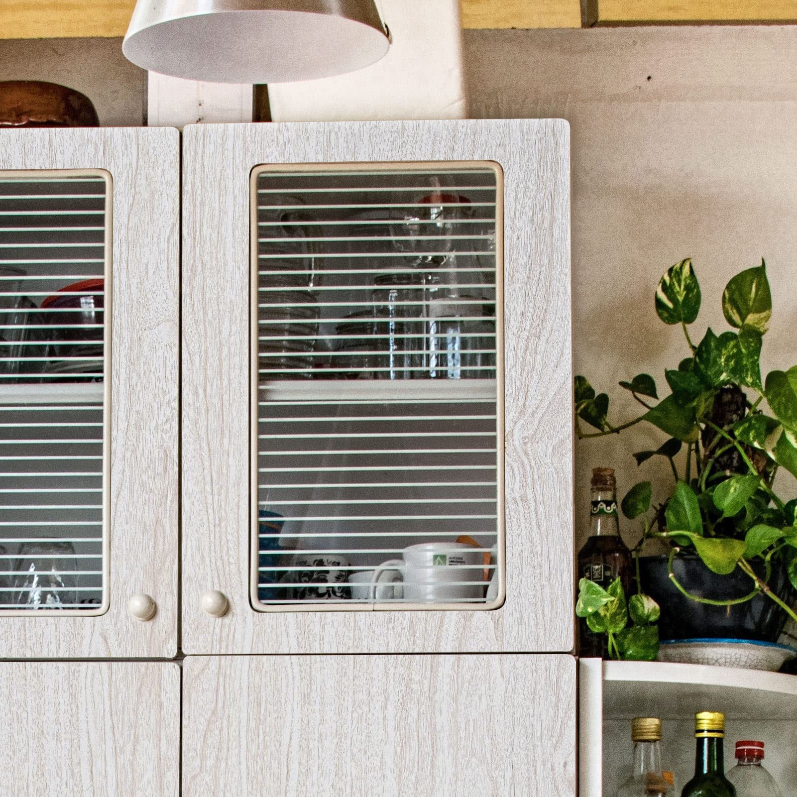 Lativo White Wood Wallpaper Wood Grain Contact Paper for Cabinets 118in18in