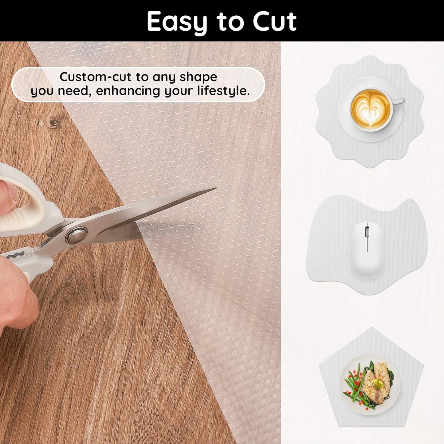 Drawer Liner, 11.8" W x 197" L x 0.03" T, Shelf Liner Non Adhesive, Non Slip for Home and Kitchen Shelf, Drawer, Cabinet, Refrigerator, Dresser, Cupboard, RV (Polka Dot)