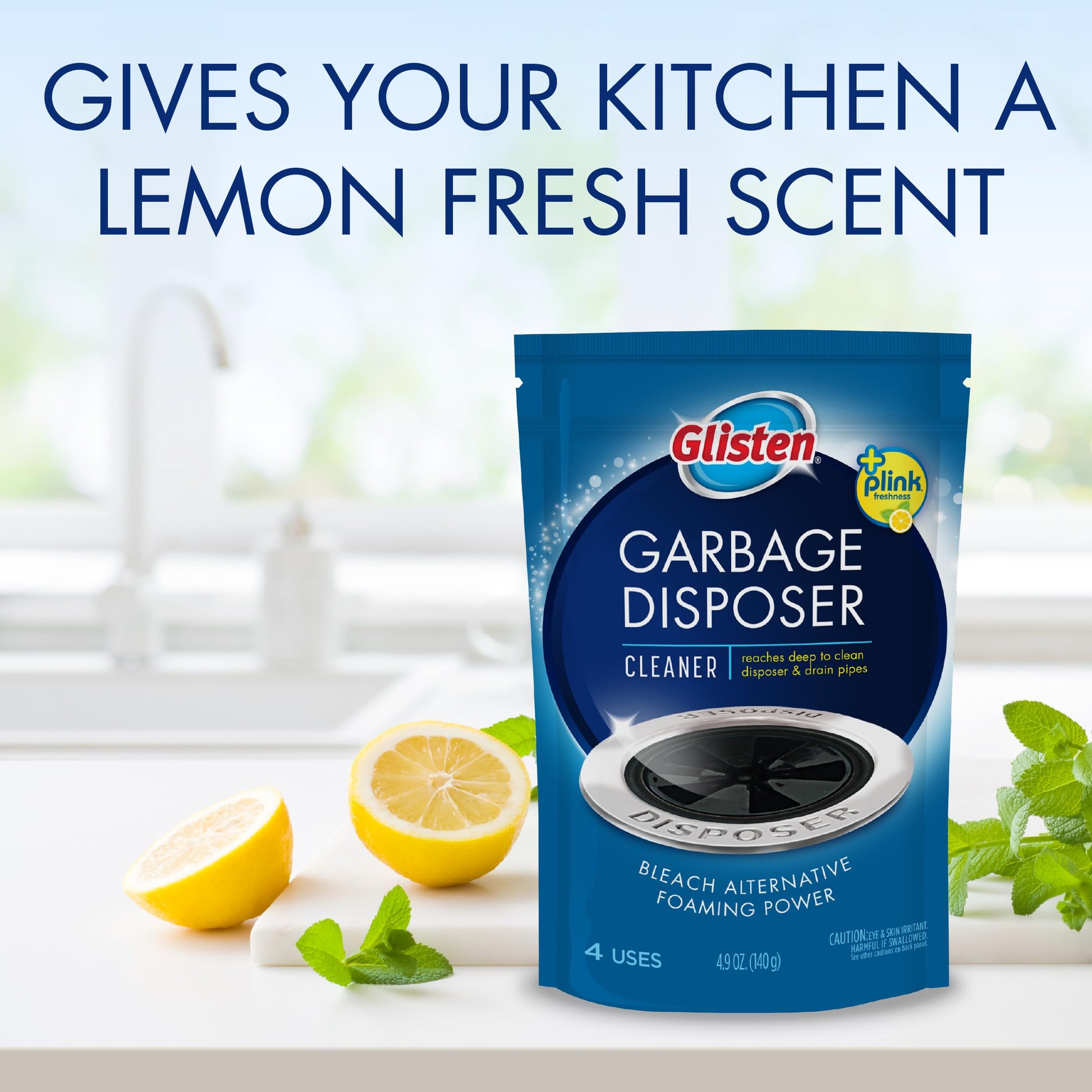 Glisten Garbage Disposal Cleaner and Odor Eliminator with Foaming Action, Removes Buildup and