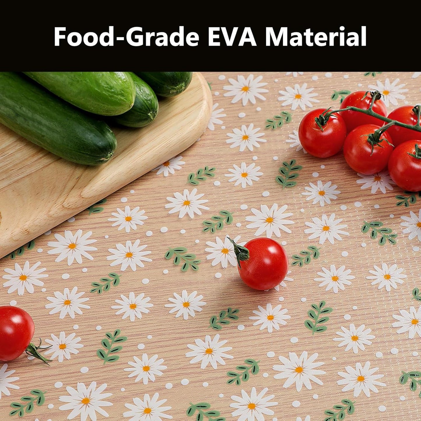 INNOLITES Shelf Liner – Cabinet & Drawer Liner Non-Adhesive – Waterproof Oil-Proof – Durable EVA with Floral for Kitchen Cabinets Refrigerator – BPA-Free, Easy to Cut 17.7" x 78.7"