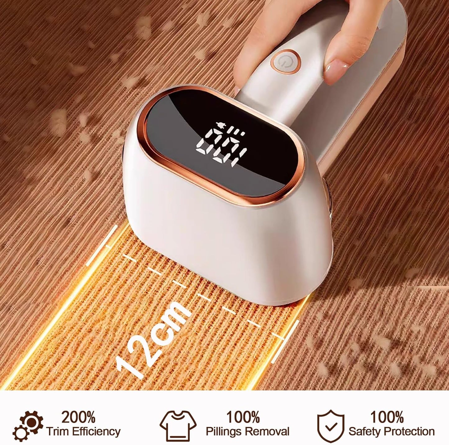 Dual-Head Fabric Shaver, Rechargeable Electric Lint Remover, 3-Speed Lint Shaver & 165ml Large Capacity Dust Box, Fuzz Remover for Wool, Coat, Couch, Furniture