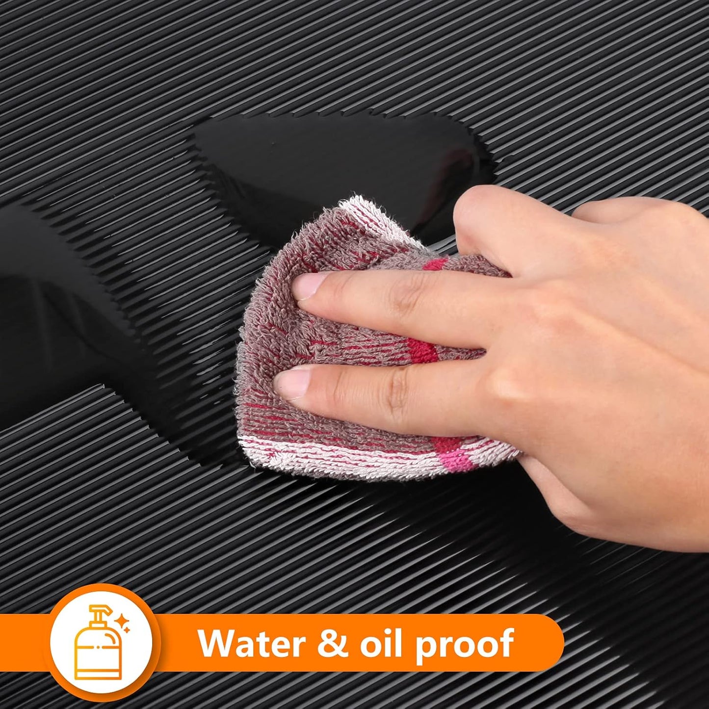 Shelf Liners for Kitchen Cabinets Non Adhesive Drawer Liner EVA Material Cupboard Mat Refrigerator Mats Washable Fridge Liner for Cabinet, Storage and Desks 17.3 x 236.2 Inches Black