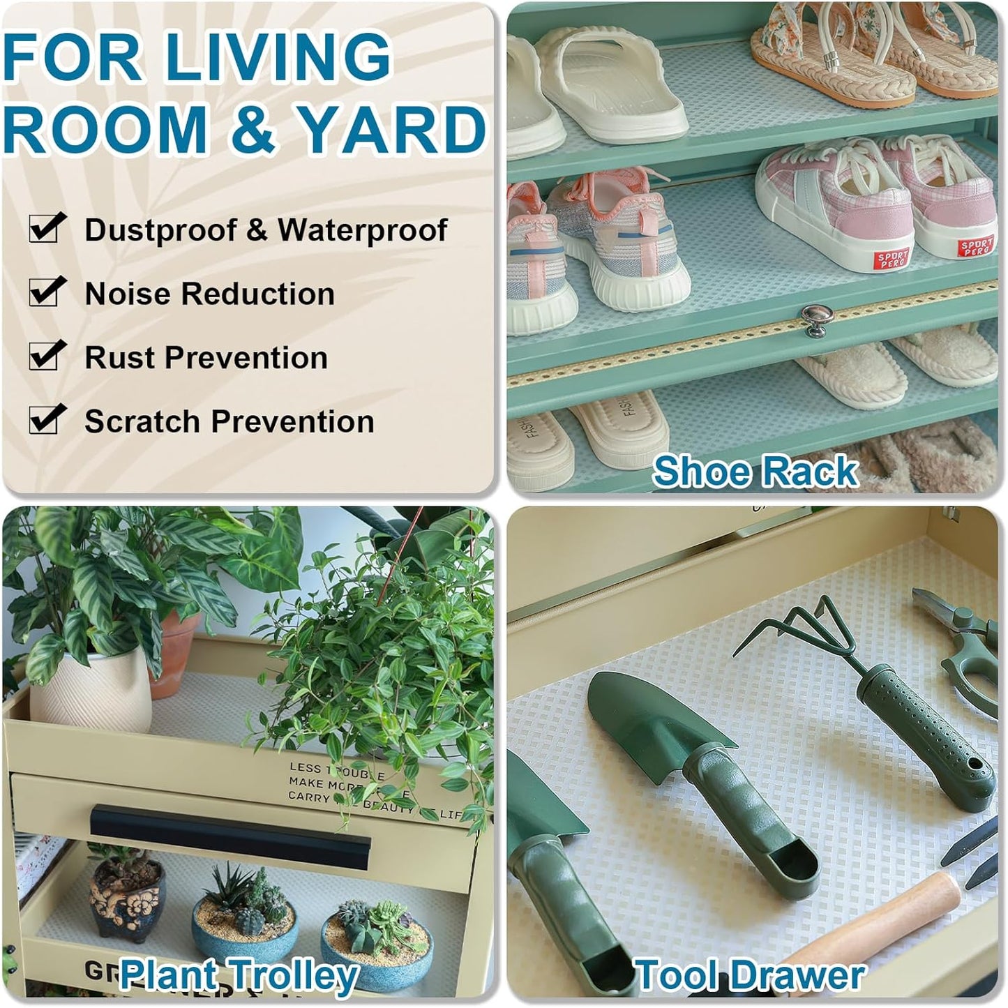 Shelf Liners 24 in x 20 ft EVA Drawer Mats, Non-Adhesive Cupboard Protector, Kitchen Cabinet Lining Fridge Liner (Clear Crossed Stripe, 61x610cm)