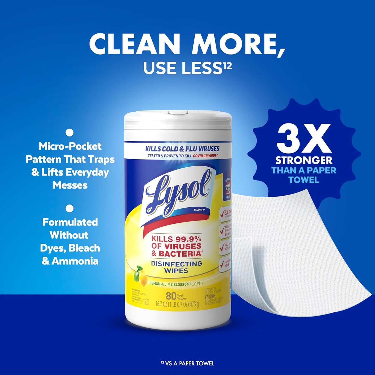 Lysol Disinfectant Wipes Bundle, Dorm Room Essentials, Multi-Surface Cleaning Wipes, For Disinfecting & Cleaning, Lemon & Lime Blossom, Crisp Linen, Mango & Hibiscus, 3x80 ct