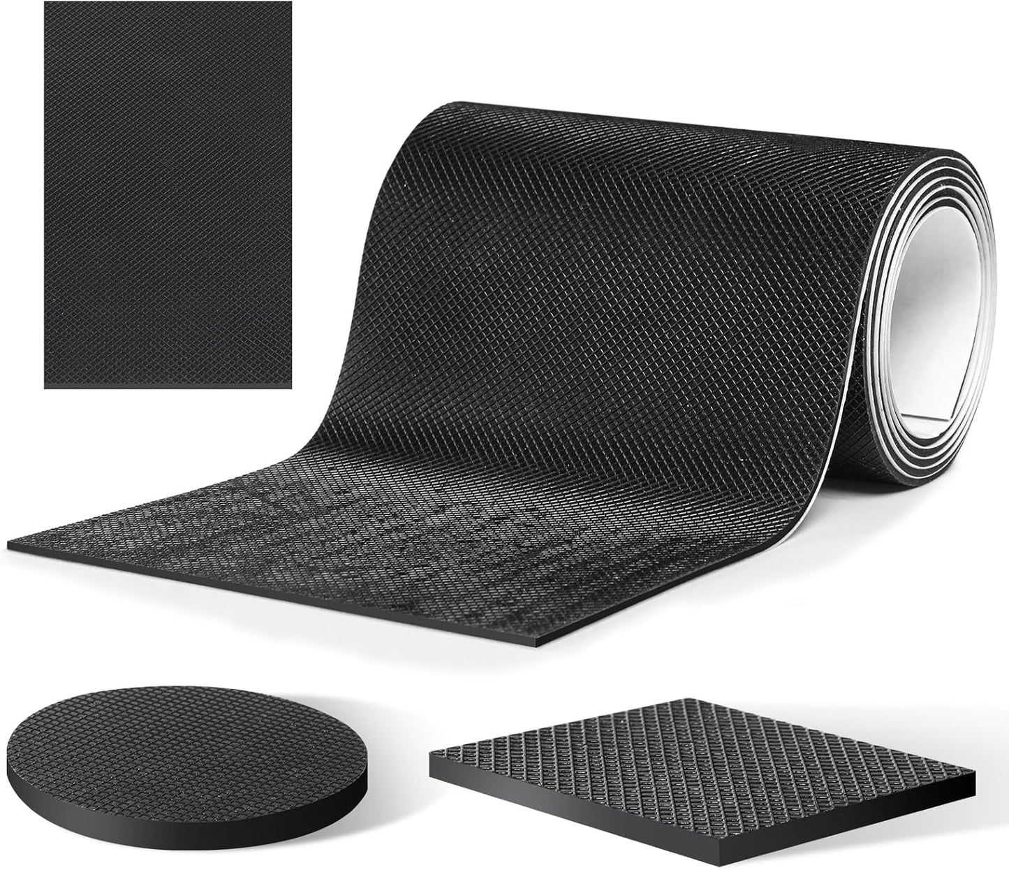 CHUNZEXI Self Adhesive Non Slip Furniture Pads 4”x40” Rubber Floor Protectors, Cuttable Anti Skid Grippers for Hardwood Floors, Scratch and Slide Protection