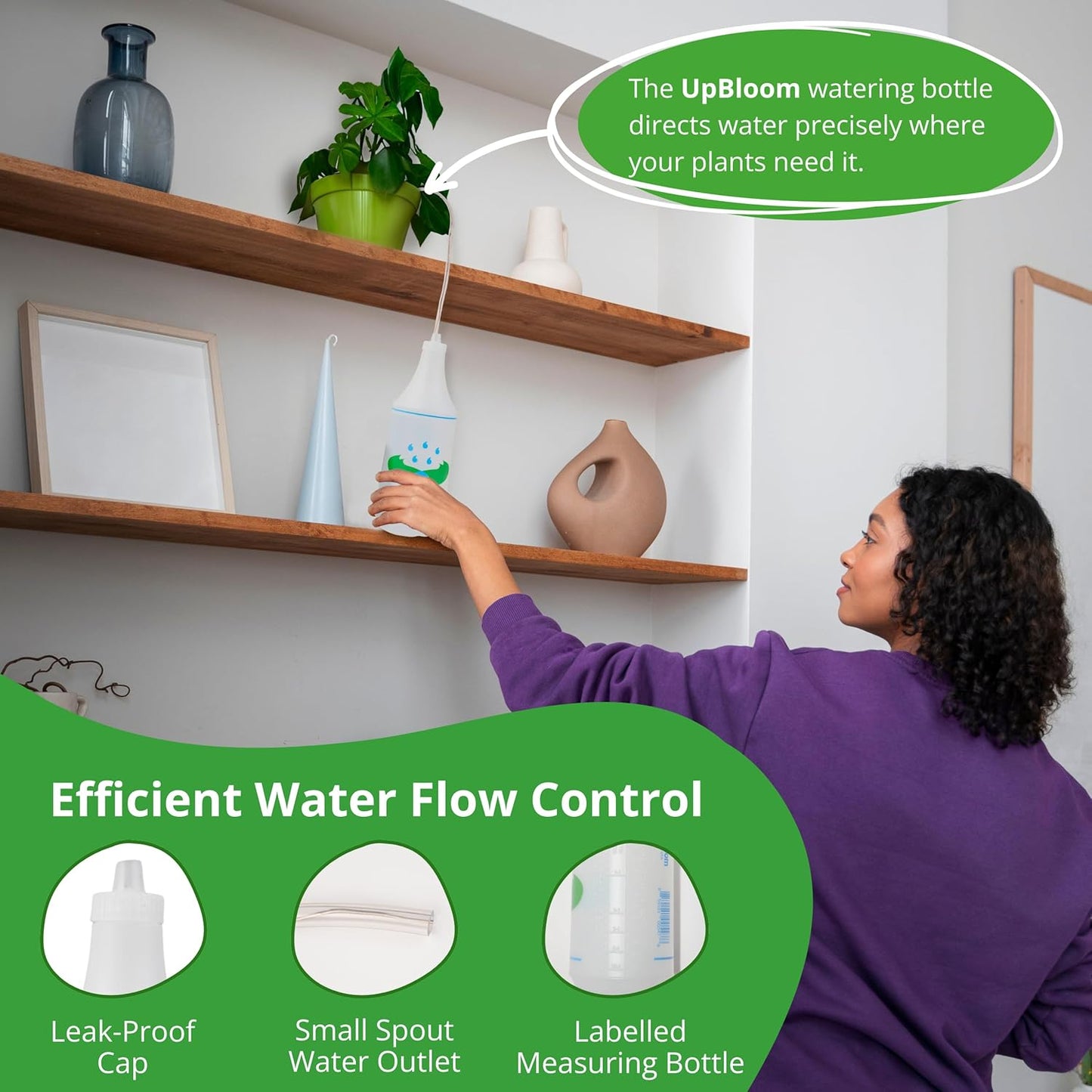 UpBloom - 32 Oz Squeeze Bottle for Hanging Plants, Squirt Bottle/Water Container for Outdoor/Indoor Made in USA - Great Alternative for Can (2-Pack)