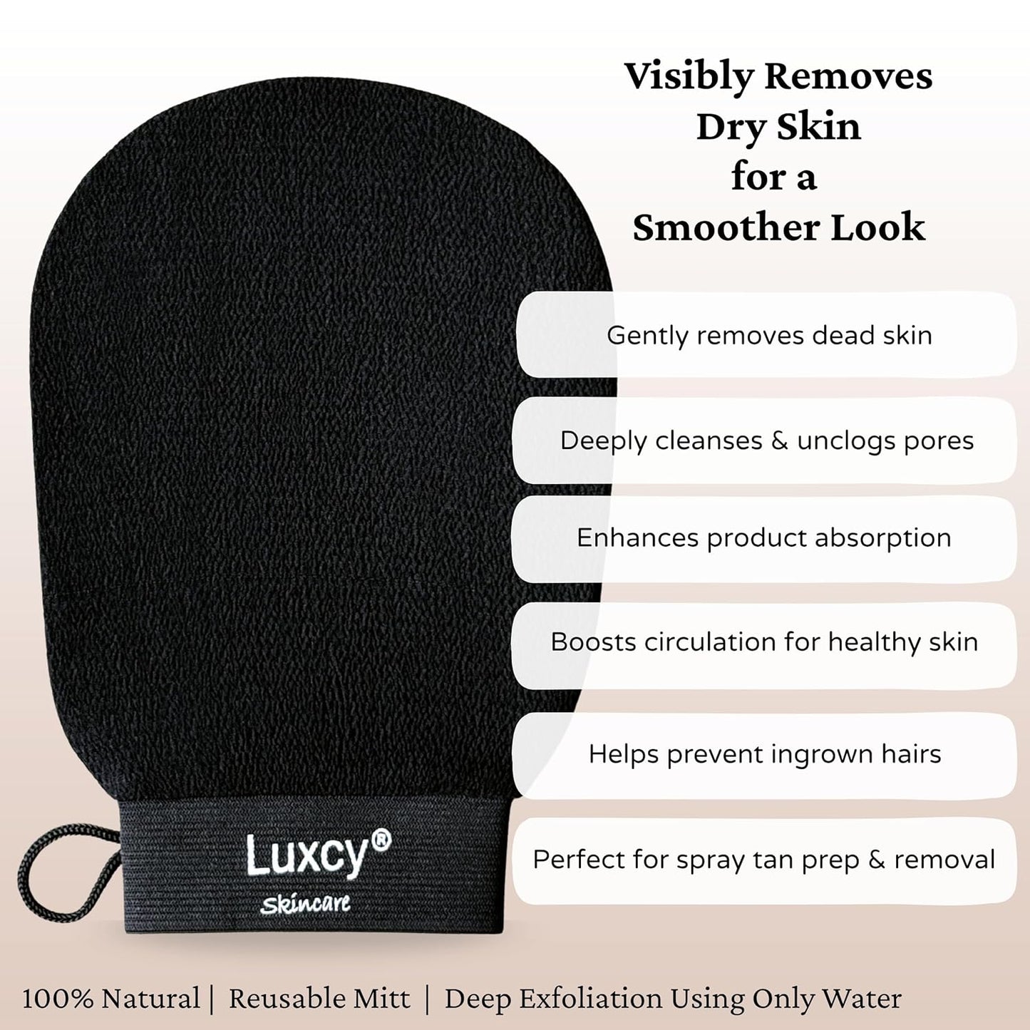 Premium Korean Exfoliating Mitt & Body Scrubber Glove, Viscose Fiber Dead Skin Remover for Smooth, Radiant Skin, Shower Skincare, Keratosis Pilaris Treatment & Self-Tan Prep (1 Pack)