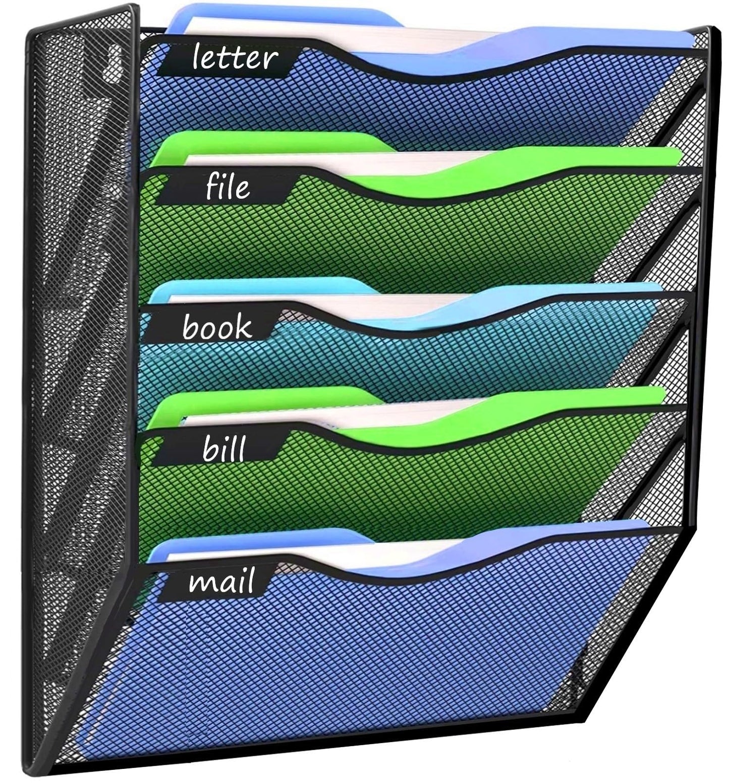 Kuntine.B Wall File Organizer Office Hanging Magazine Holder Wall File Organizer for Office Home