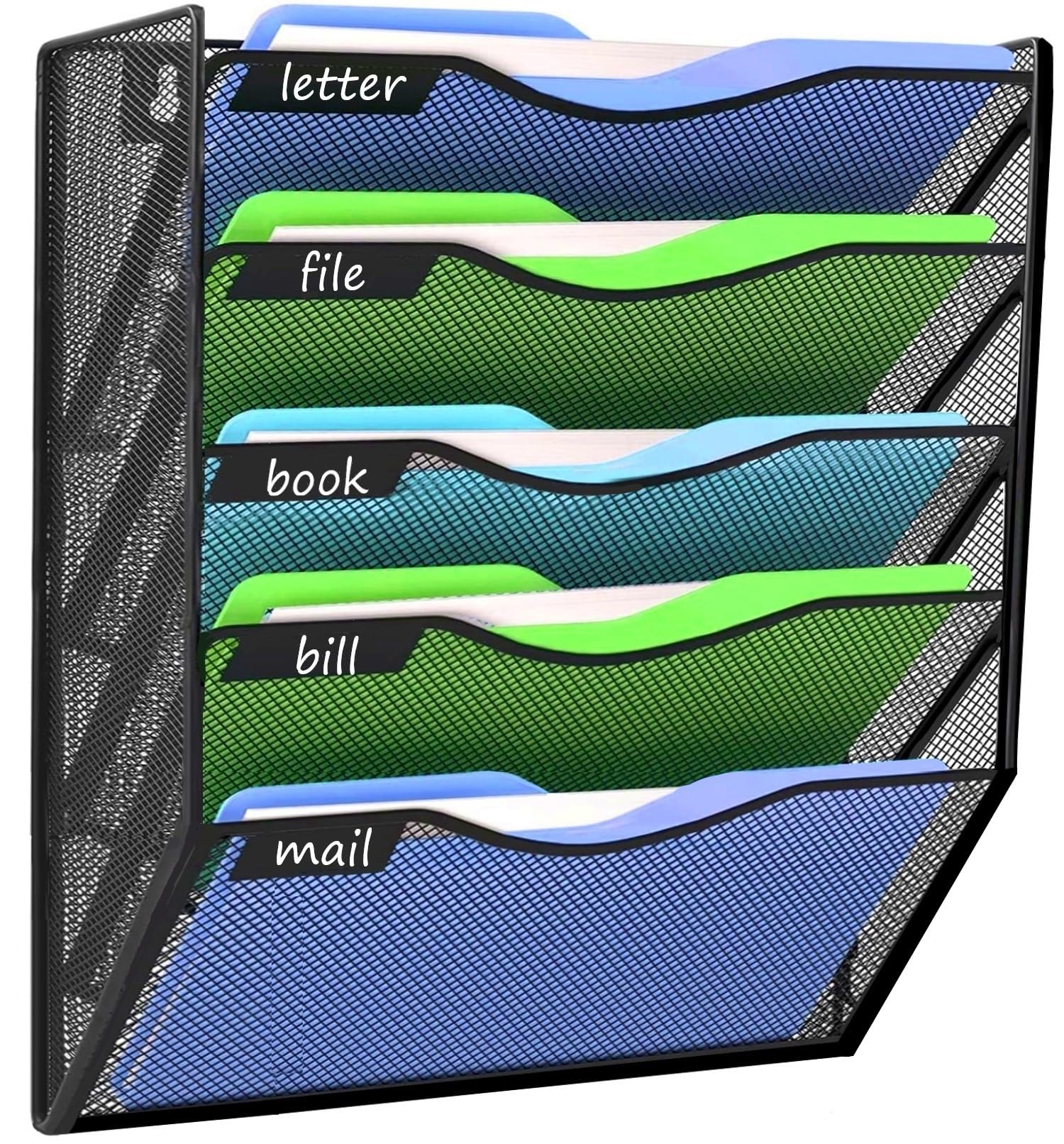 Kuntine.B Wall File Organizer Office Hanging Magazine Holder Wall File Organizer for Office Home