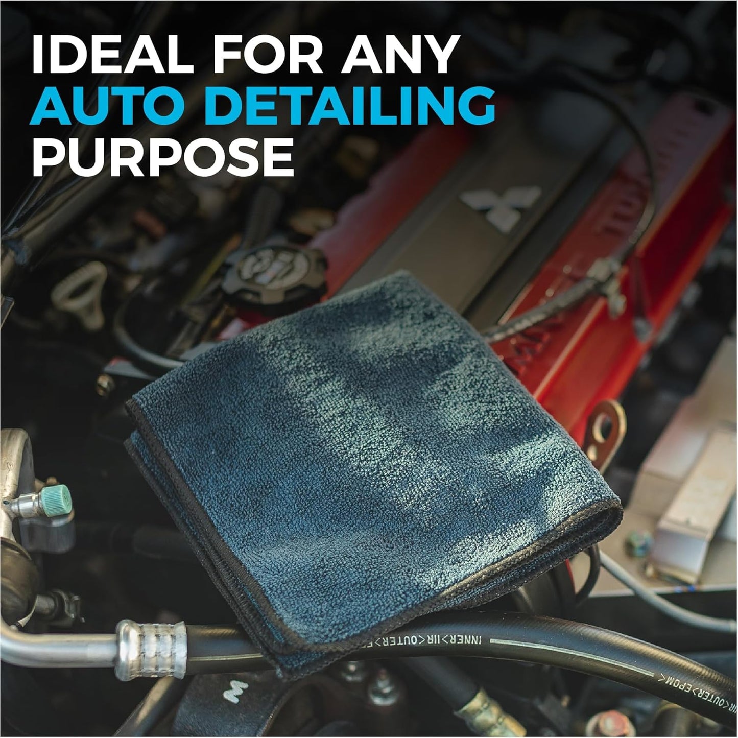 The Rag Company - All-Purpose Microfiber Terry Cleaning Towels - Commercial Grade, Highly Absorbent, Lint-Free, Streak-Free, Kitchens, Bathrooms, Offices, 300gsm, 14in x 14in, Royal Blue (12-Pack)