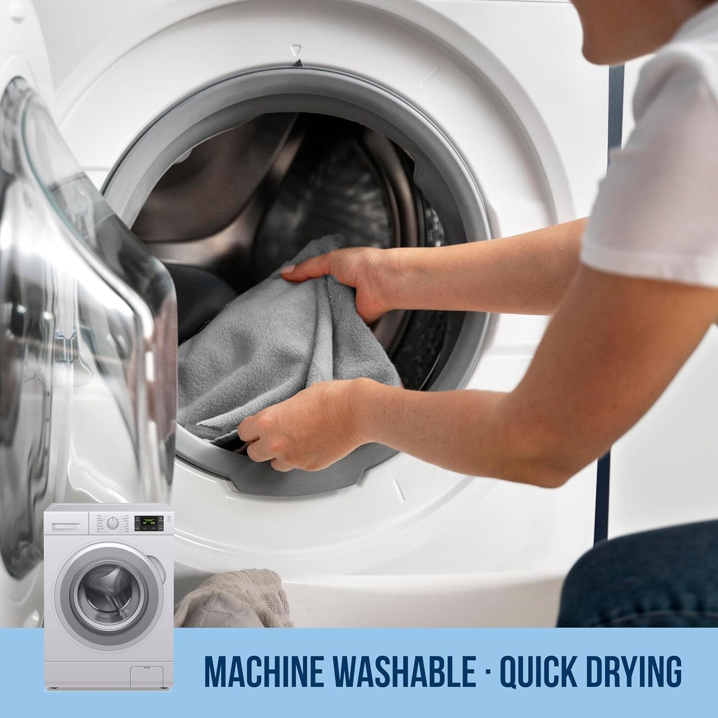 GREEN LIFESTYLE Chamois Cloth, Microfiber Cleaning Cloth 150 Pack, Borderless Towels Cleaning, Car Microfiber Towel, Drying Car Wash Towels (11.5" x 11.5", Grey)