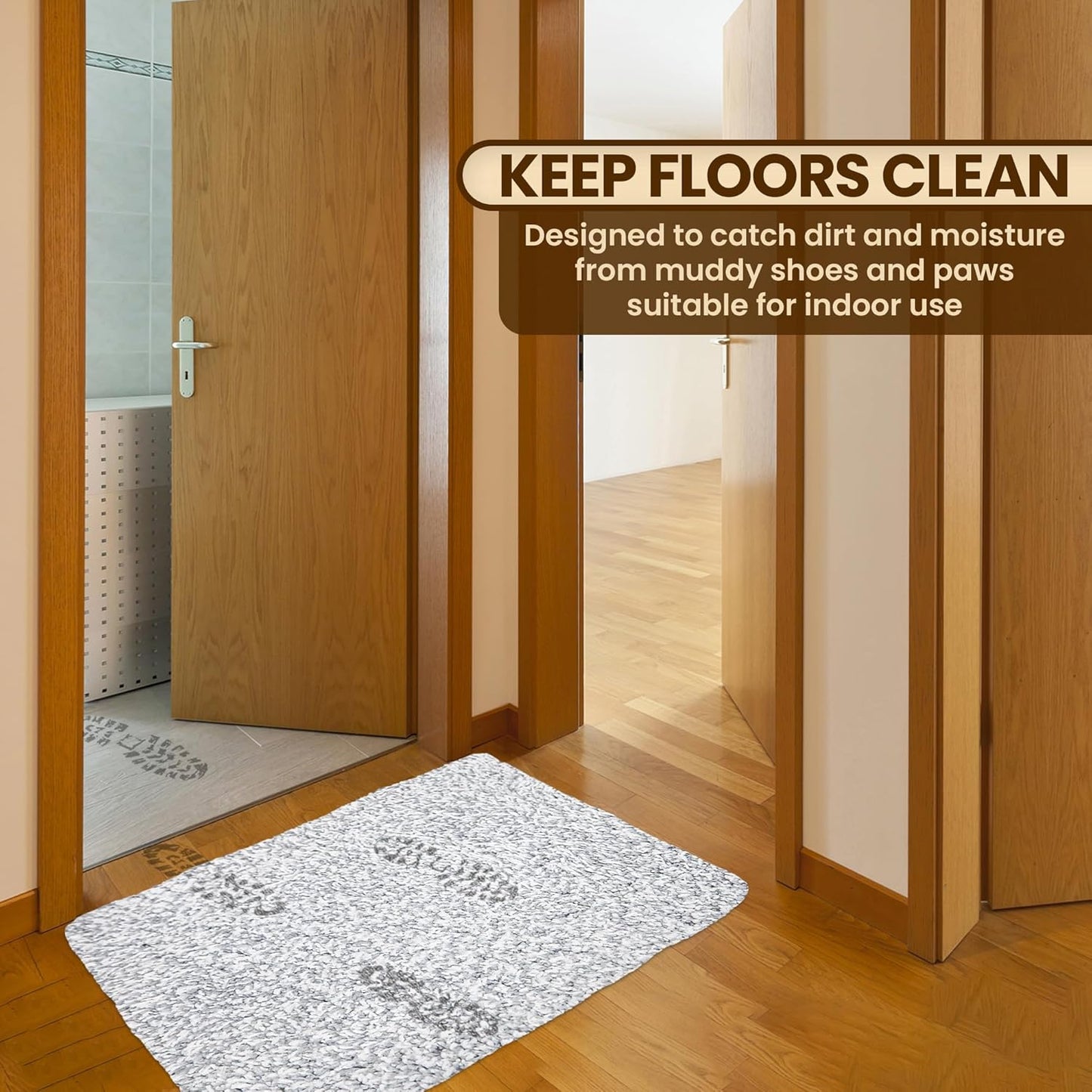 Premium Microfiber Indoor Door Mat – 32"x48" Washable Entry Mat, Non-Slip, Waterproof Backing, Super Absorbent, Low Profile Entryway Doormat for Indoor Entrance