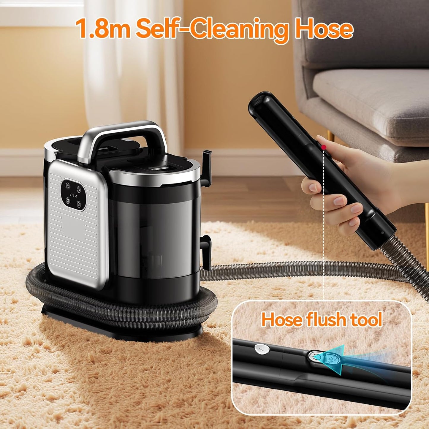 Portable Carpet and Upholstery Spot Cleaner Machine, Instant Heating Carpet Cleaner Machine With 5 Cleaning Modes, 13Kpa Powerful Scution Stain Remover Deep Cleaner for Pets, Area Rugs, Sofa, Seat