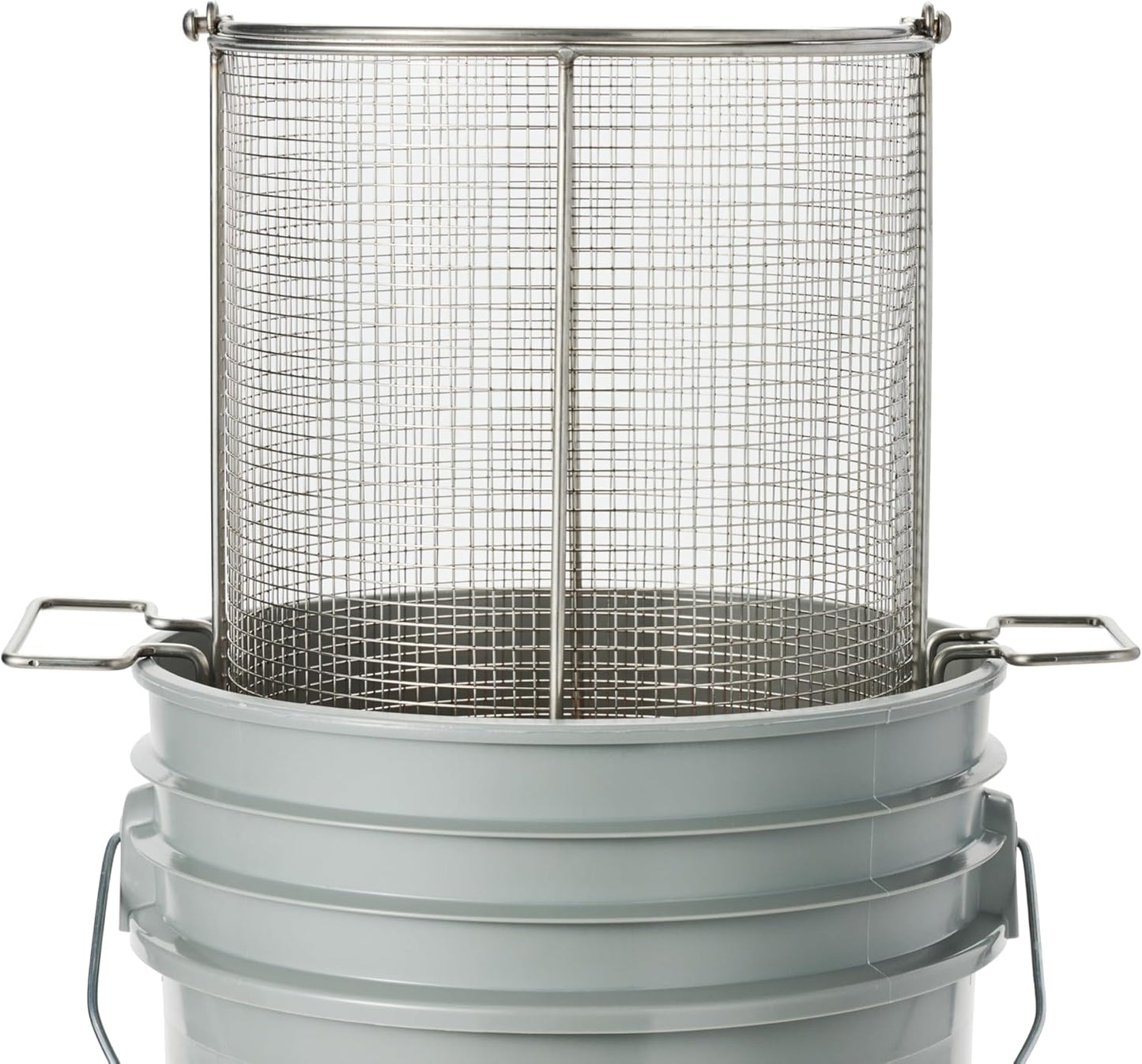 Dip N’ Drain – The Ultimate Stainless Steel Parts Cleaning Basket | Fits Any 5-Gallon Bucket, 1/4″ Mesh, Swing Handle (Bucket Included)