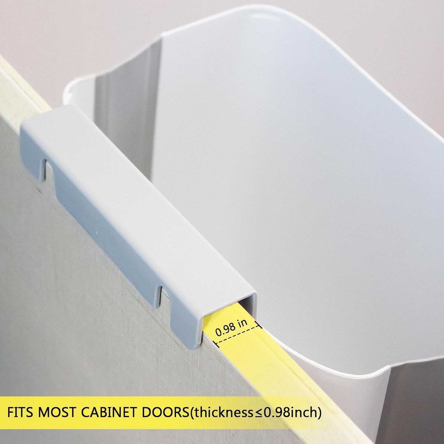 Soddeph 3.2 Gallon Foldable Hanging Trash Can for Cabinet Door,Kitchen Compost Bin,Wall-Mounted Plastic Garbage Can for Countertop or Under Sink, Bathroom and RV,No Lid (White)