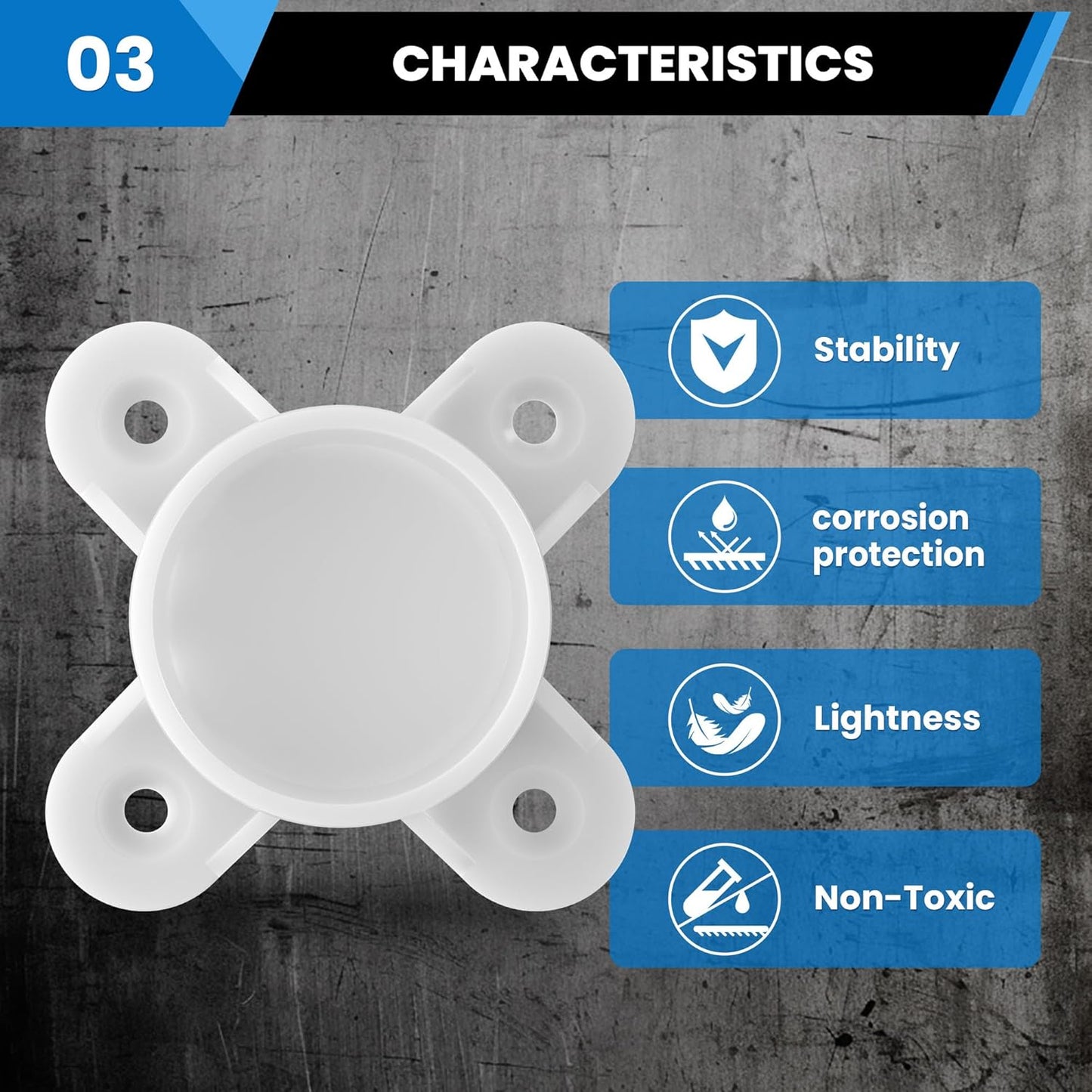10 Pcs 1" PVC Flange Fittings, Table Screw Caps PVC Fittings for DIY Table Leg Support Feet, Furniture and Storage Shelves