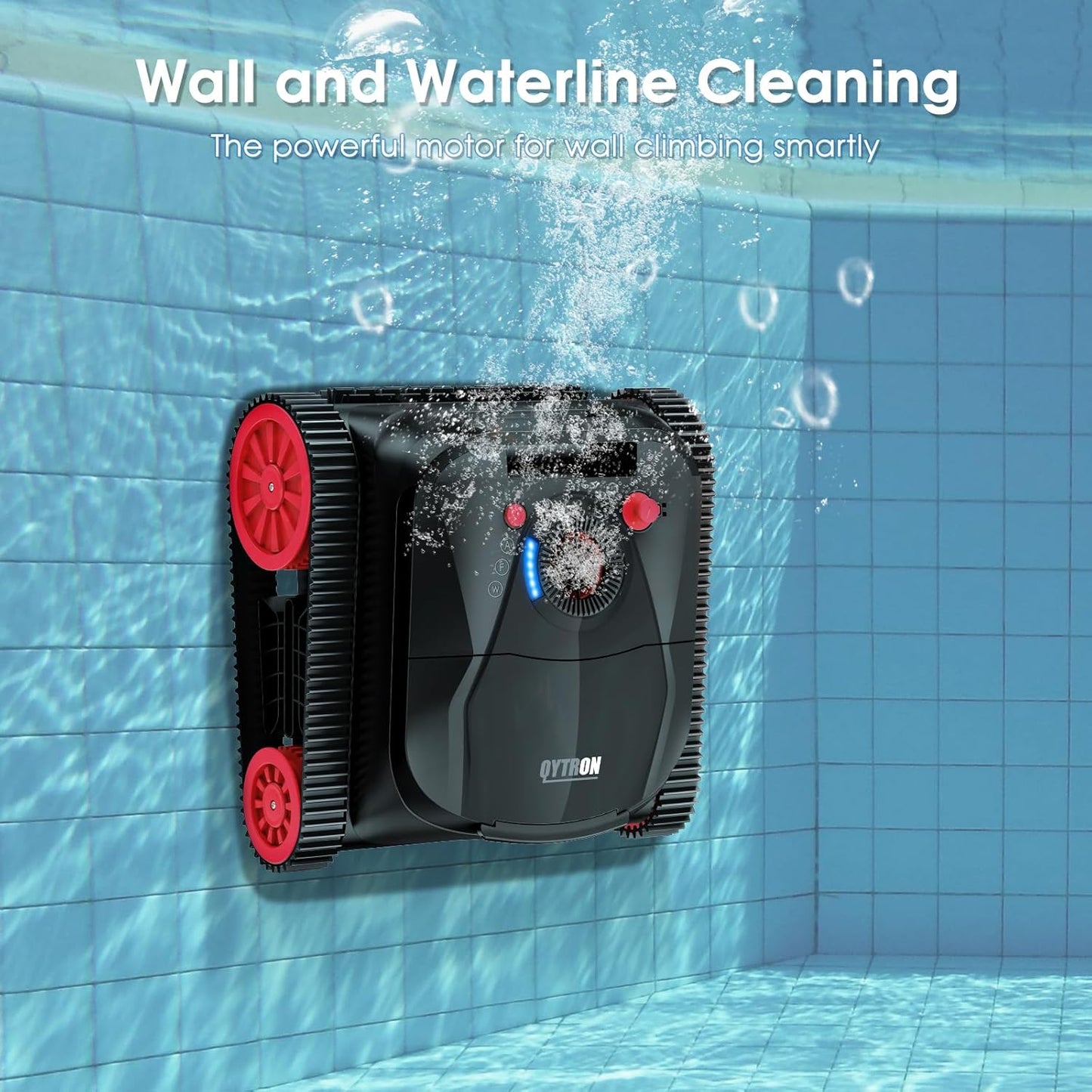 NIXBOT QP5 Robotic Pool Cleaner, Cordless Pool Vacuum for Inground Pools, Dual-Motor Turbine System, Robotic Pool Vacuum for Above Ground Pools with Wall Climing and Navigation Technology