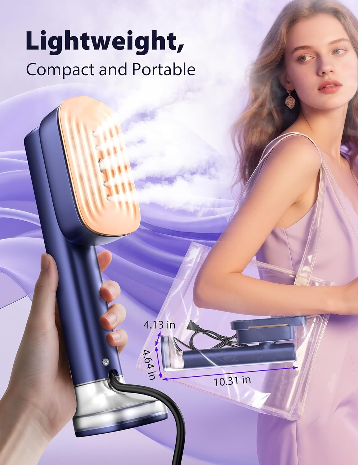 Sundu Steamer for Clothes,15s Fast Heat-up Handheld Garment Steamer,35mins Runtime & 180ml Large Tank,25g/min Steam,Ceramic Panel,Stands on Desk,Wrinkle Remover for Travel, Home, Office(Blue)