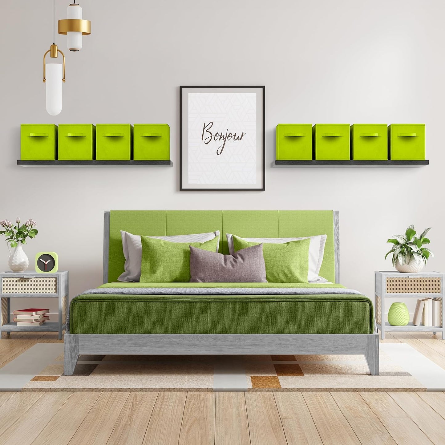 Sorbus Fabric Storage Cubes - 8 Foldable Storage Bins for Organizing Pantry, Cubbies, Toy Box - Clothes Storage & Closet Organizer - 11 Inch Collapsible Cube Baskets for Shelves with Handle