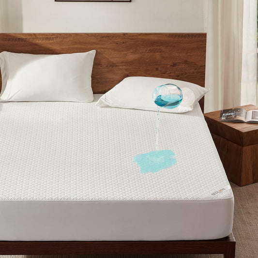 BEDLORE Twin Mattress Protector, Waterproof Noiseless Mattress Cover with Stretchable Pockets for