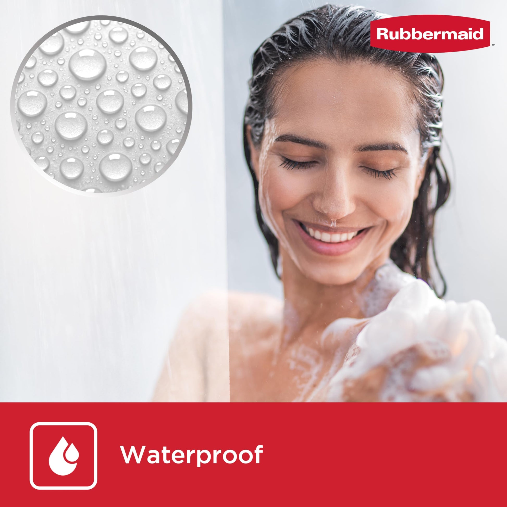 Rubbermaid Frosty Shower Curtain Liner, Waterproof Heavyweight 8g PEVA Shower Liner for Bathroom