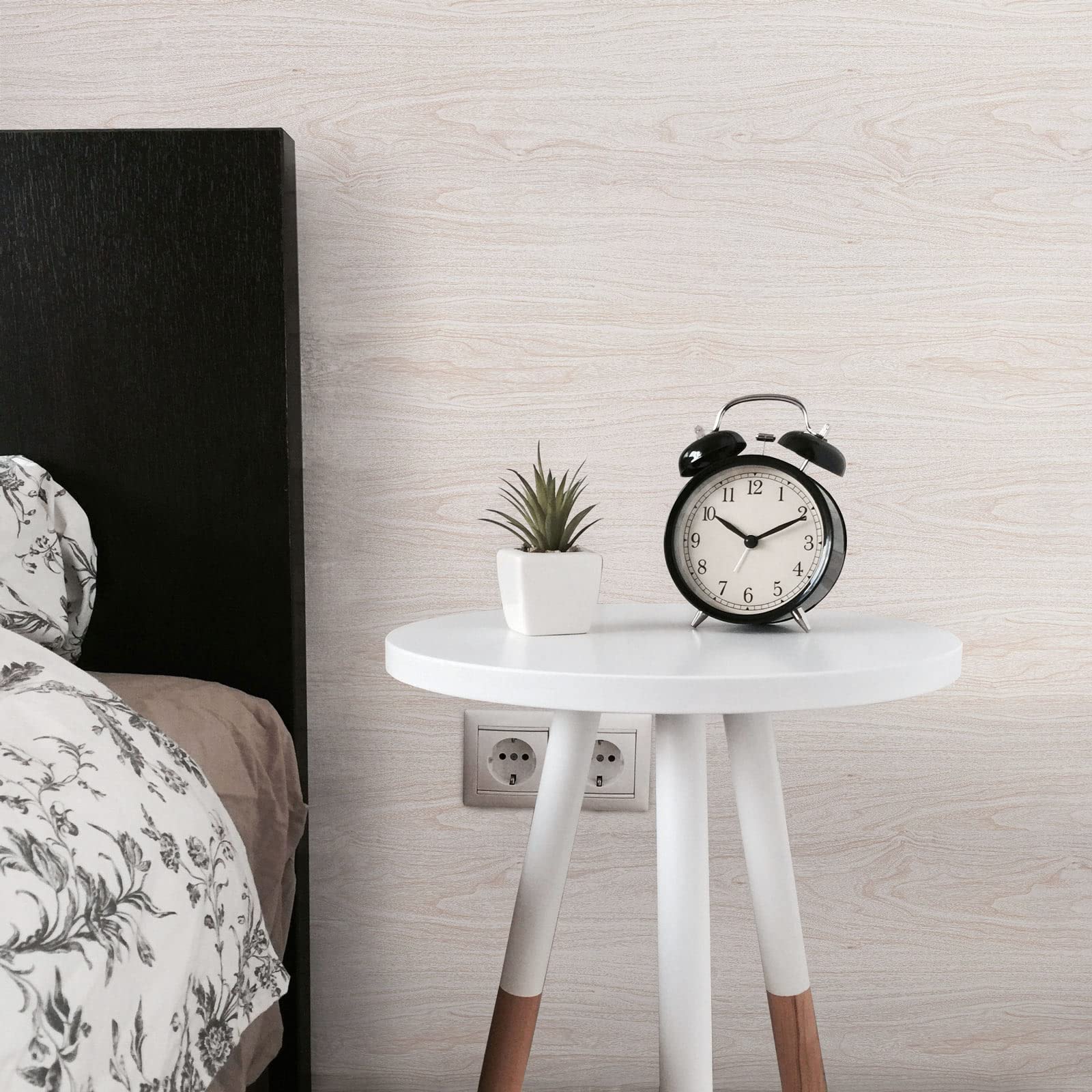 Lativo White Wood Wallpaper Wood Grain Contact Paper for Cabinets 118in18in